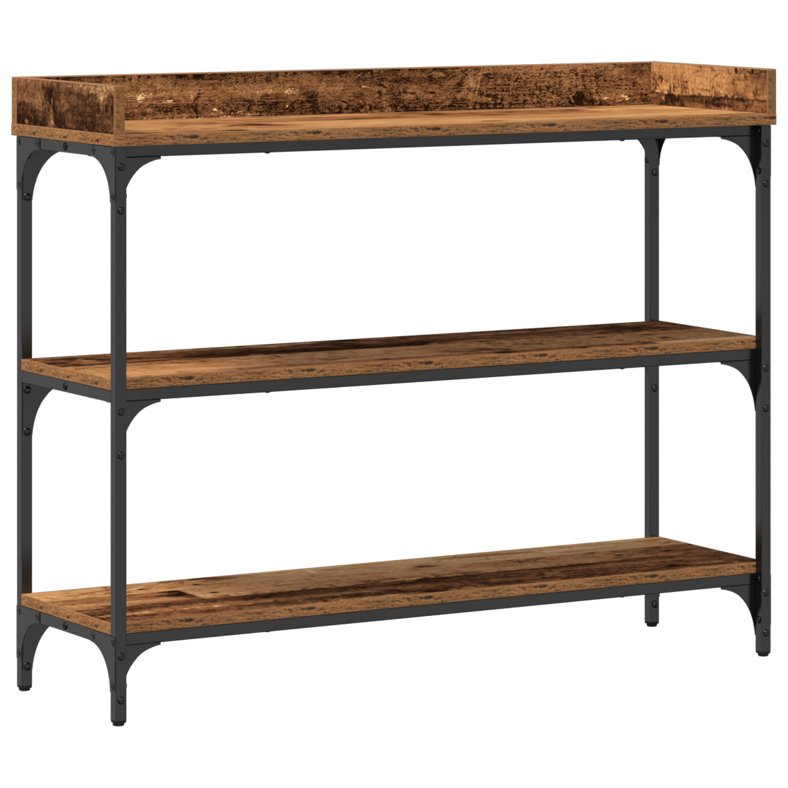 Table Console vidaXL Bois Ancien 100x30x80 cm Bois Ingénierie et Acier
