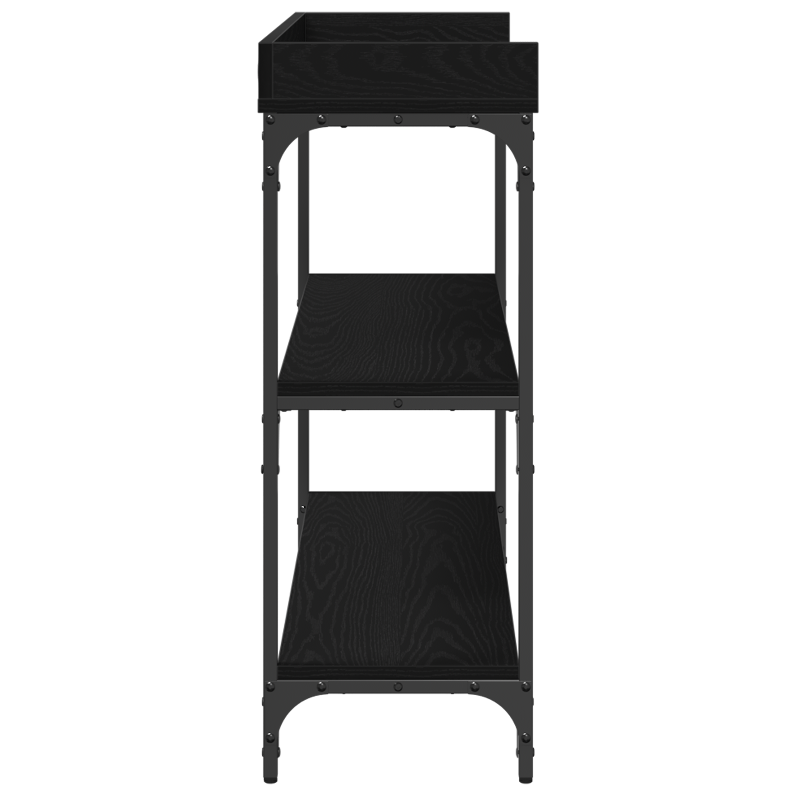 Table Console vidaXL Noire en Chêne 100x30x80 cm en Bois d'Ingénierie et Acier
