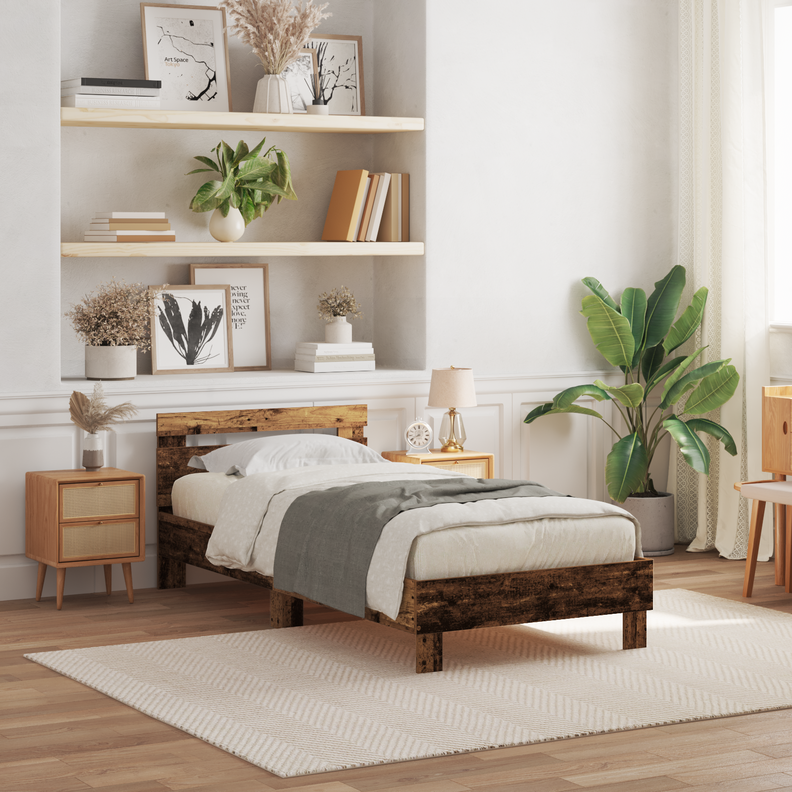 Cadre de lit Bois ancien 90 x 190 cm Bois d'ingénierie - XIOS