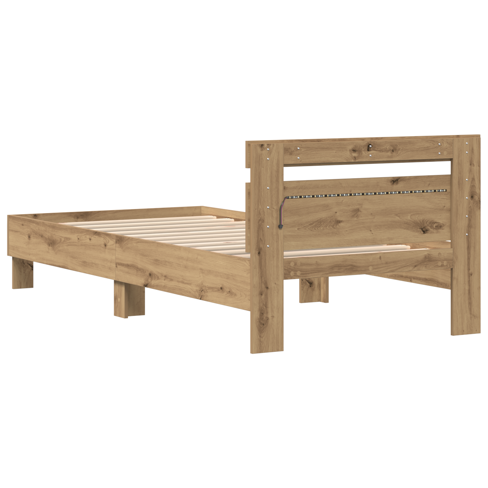 Cadre de lit chêne artisanal 90 x 190 cm Bois d'ingénierie - XIOS
