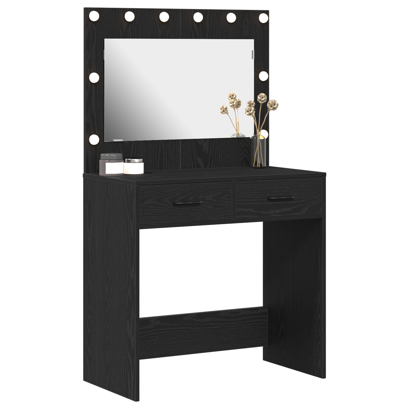 Coiffeuse Chêne noir 78.5 x 41 x 135 cm Bois d'ingénierie - XIOS