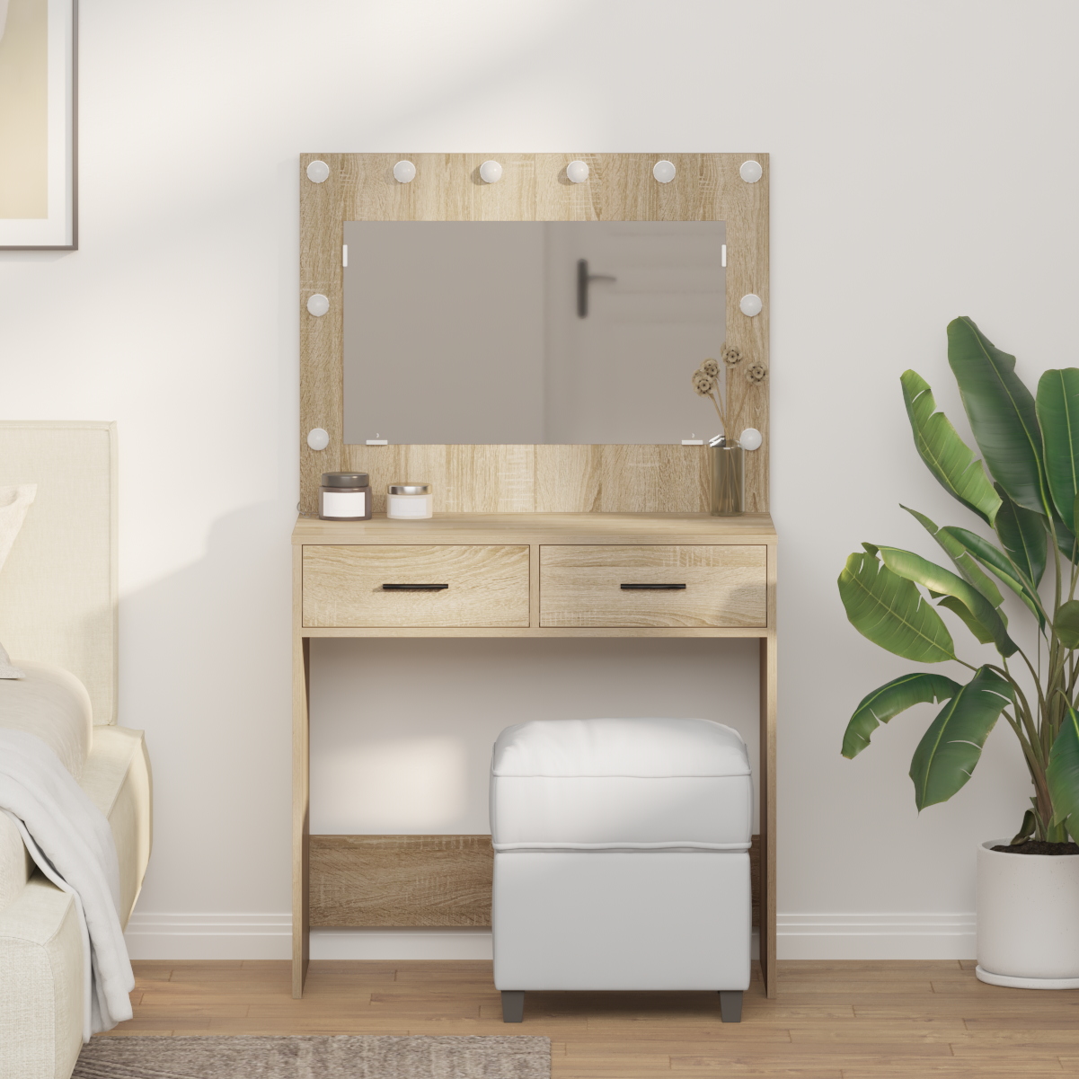 Coiffeuse Chêne sonoma 78.5 x 41 x 135 cm Bois d'ingénierie - XIOS