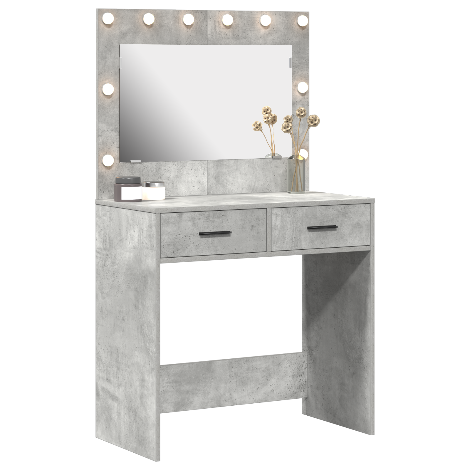Coiffeuse Gris béton 78.5 x 41 x 135 cm Bois d'ingénierie - XIOS