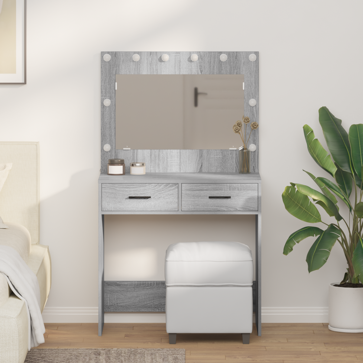 Coiffeuse Sonoma gris 78.5 x 41 x 135 cm Bois d'ingénierie - XIOS