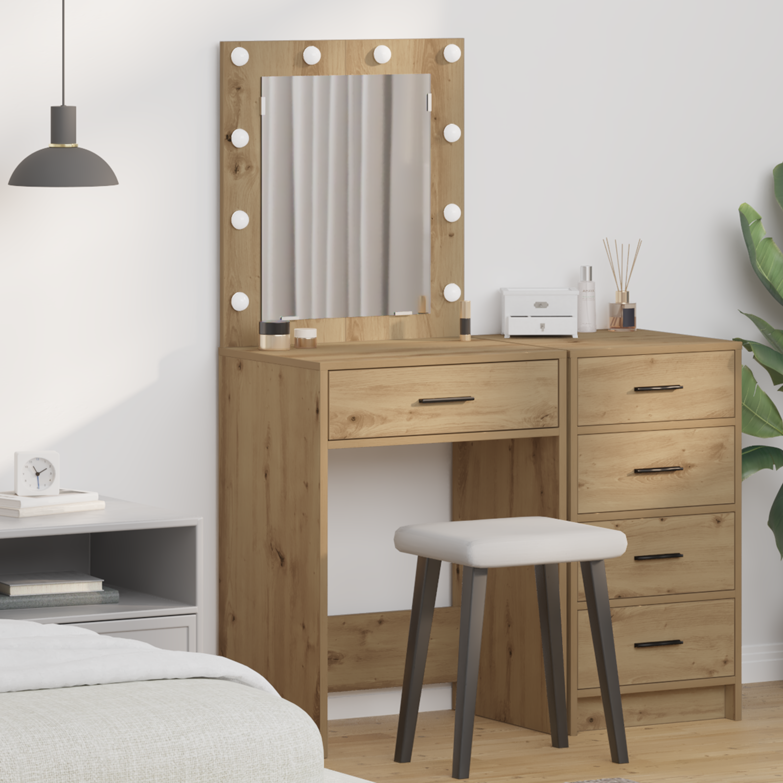 Coiffeuse chêne artisanal 50 x 41 x 135 cm Bois d'ingénierie - XIOS