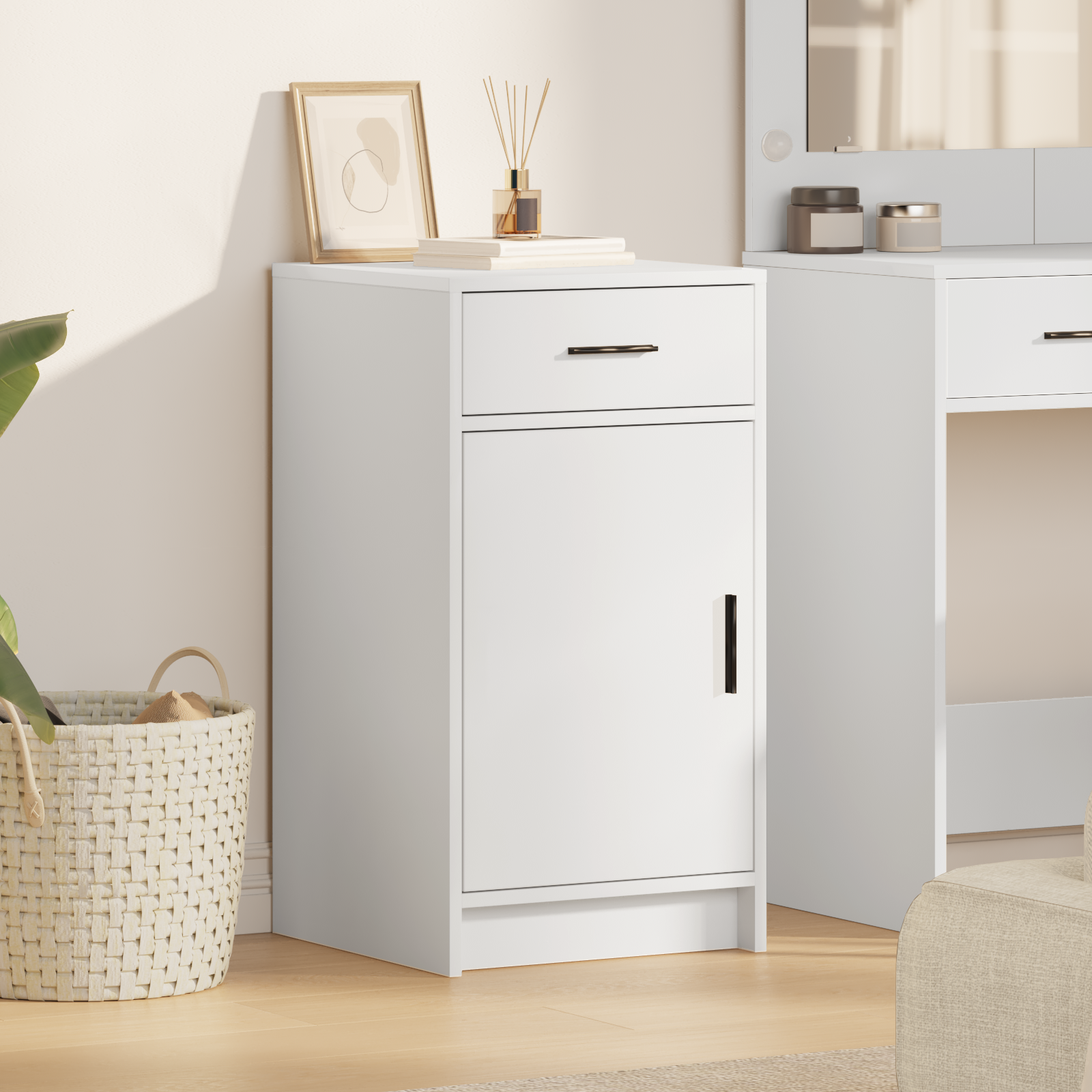 Buffet vidaXL Blanc 40x41x75 cm en bois d'ingénierie