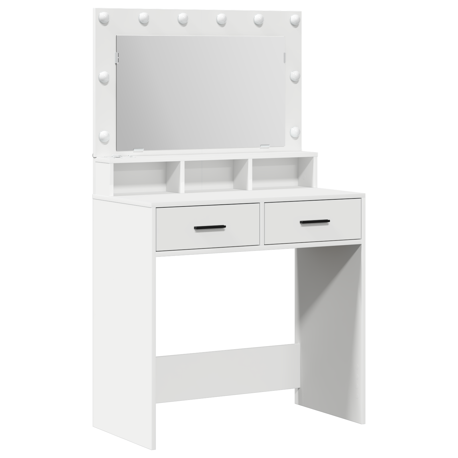 Coiffeuse vidaXL avec lumières LED, blanche, 79x41x135 cm