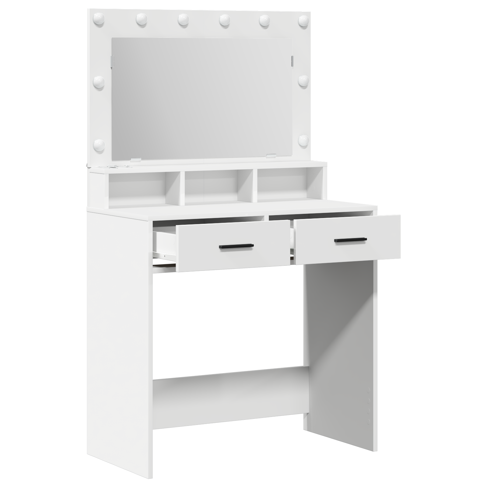 Coiffeuse vidaXL avec lumières LED, blanche, 79x41x135 cm