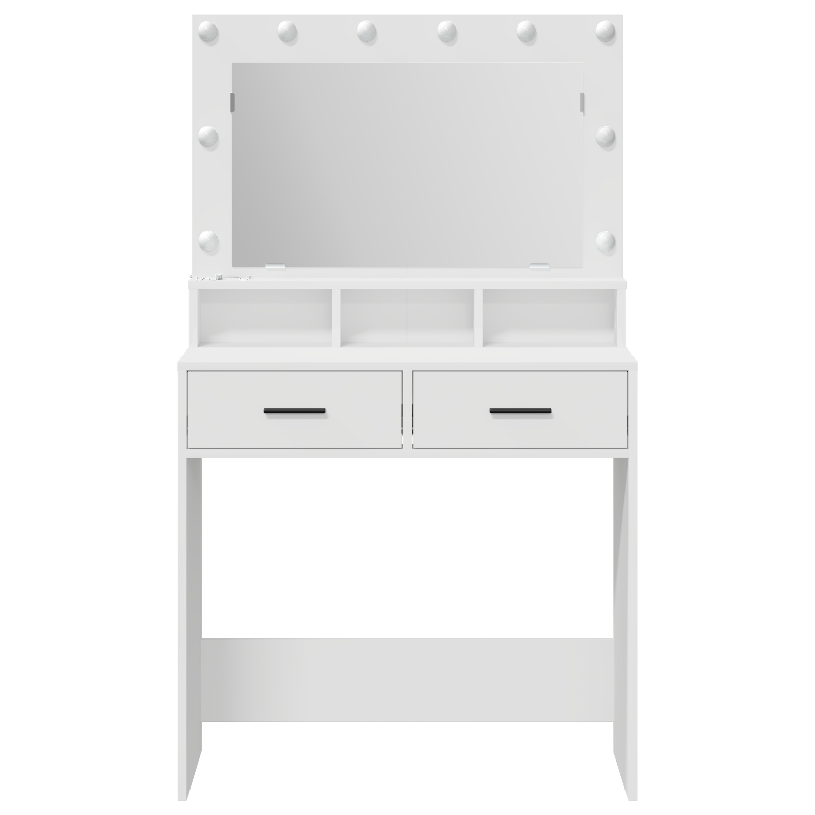 Coiffeuse vidaXL avec lumières LED, blanche, 79x41x135 cm