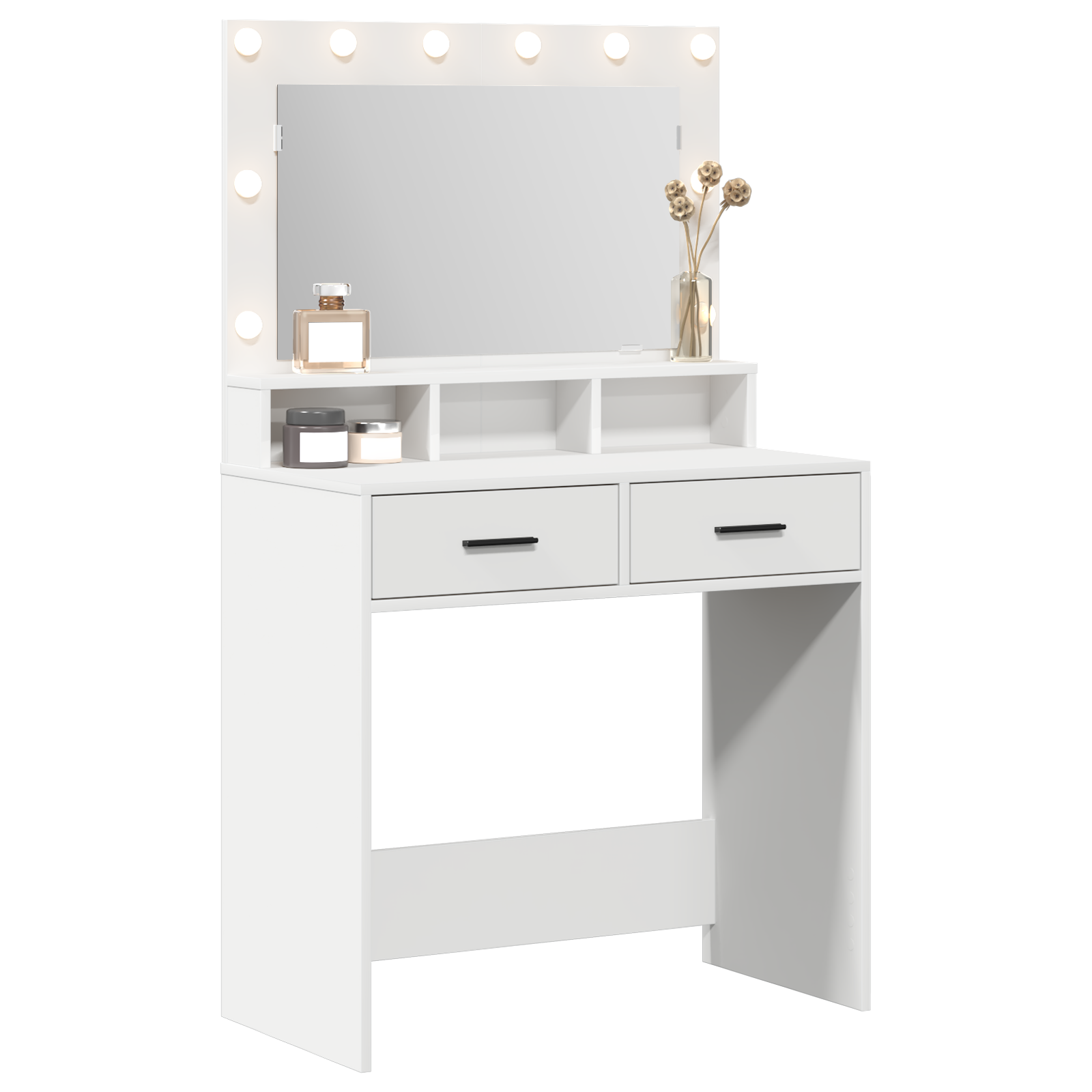 Coiffeuse vidaXL avec lumières LED, blanche, 79x41x135 cm