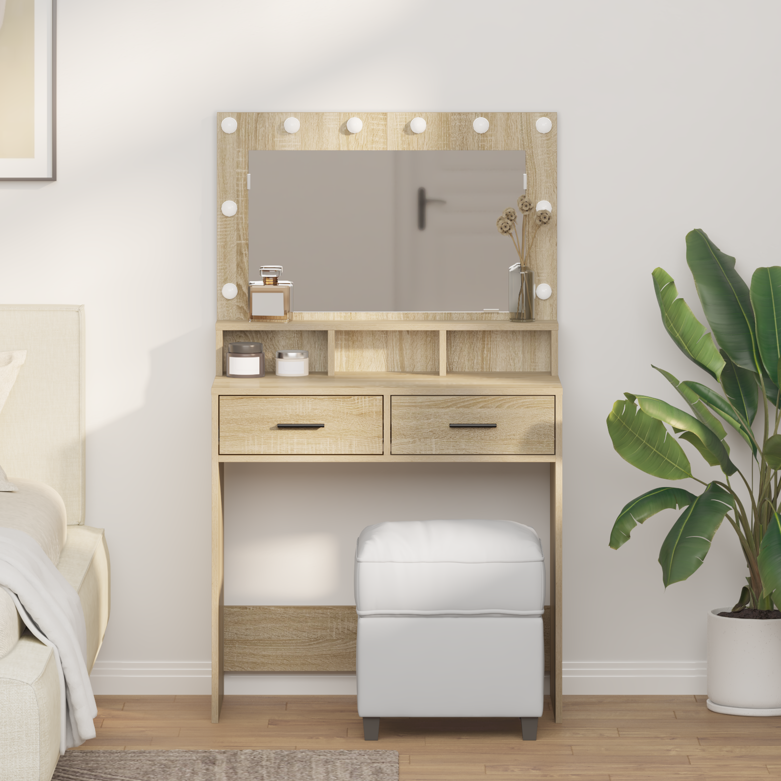 Coiffeuse Chêne sonoma 79 x 41 x 135 cm Bois d'ingénierie - XIOS