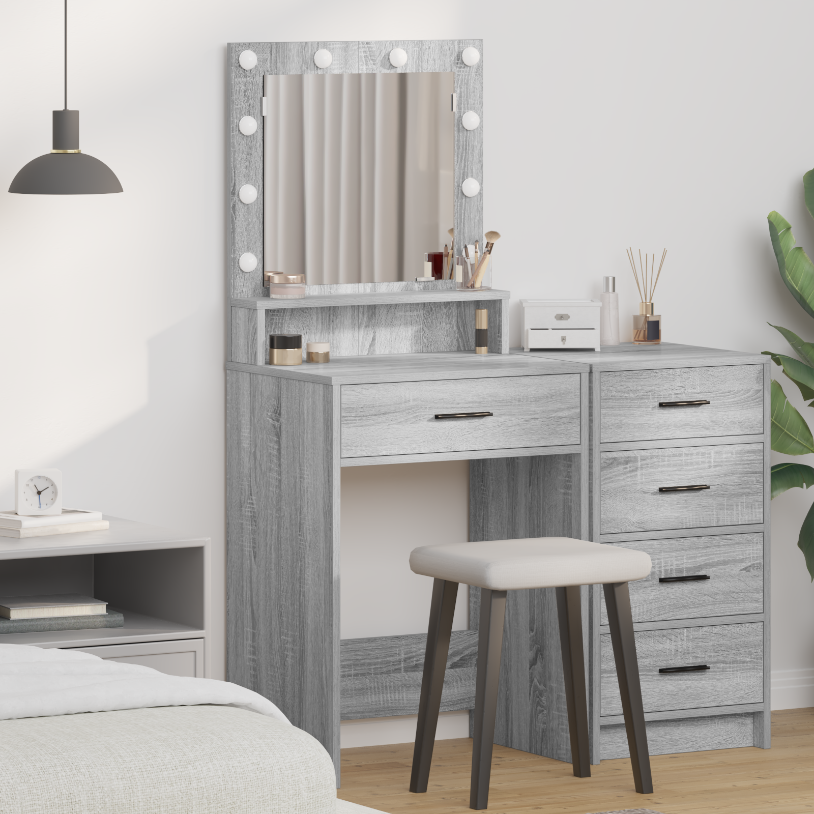 Coiffeuse Sonoma gris 50 x 41 x 135 cm Bois d'ingénierie