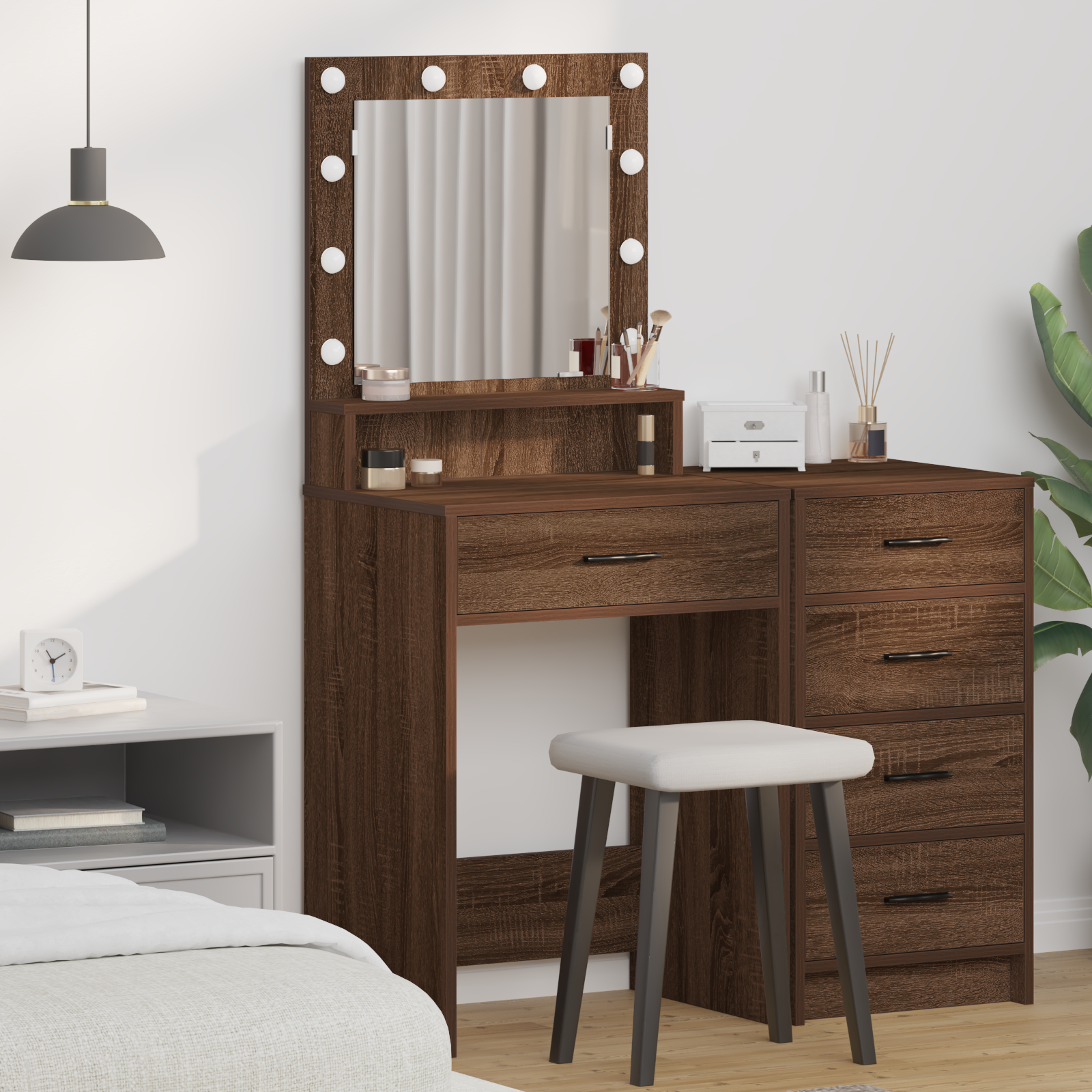 Coiffeuse Chêne marron 50 x 41 x 135 cm Bois d'ingénierie - XIOS
