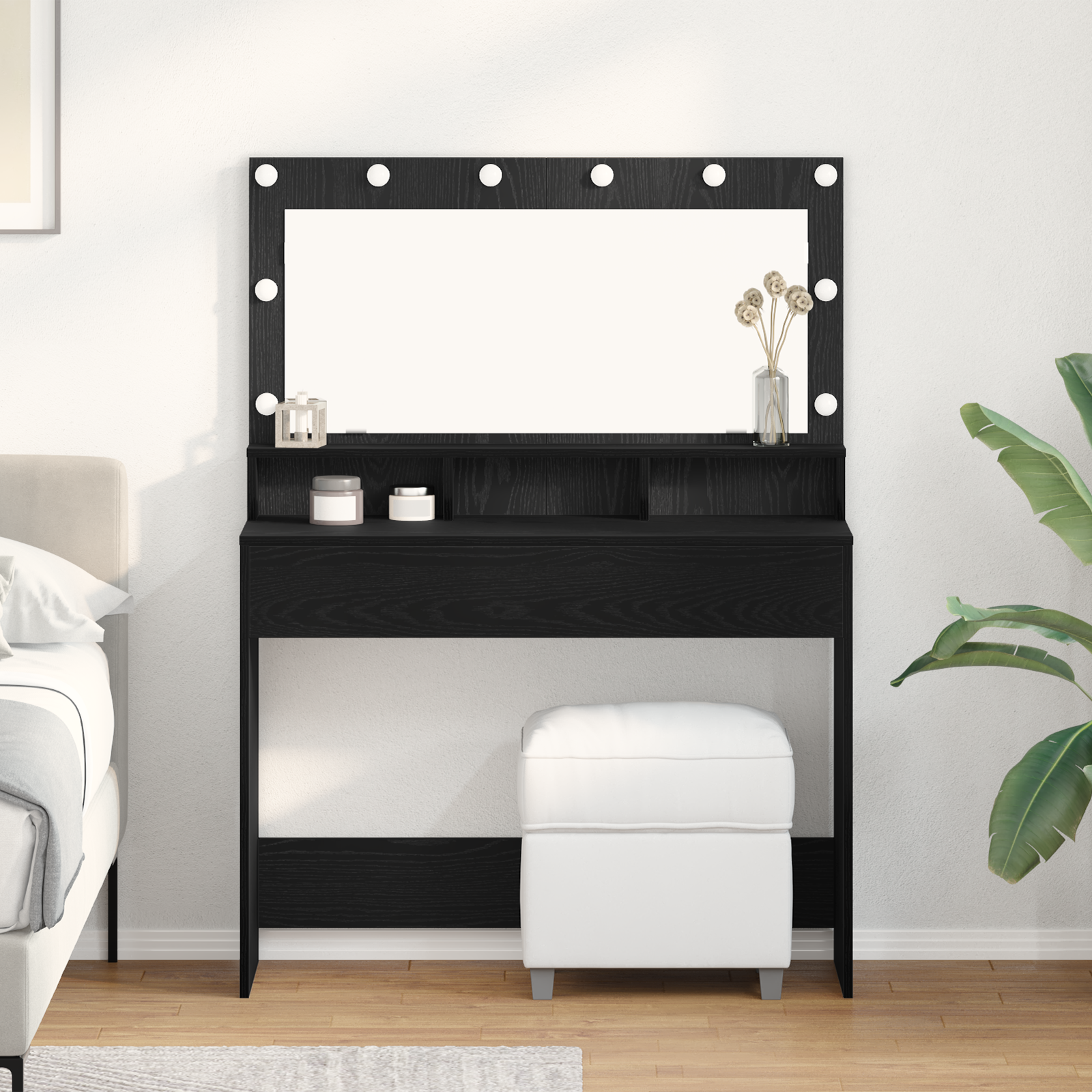 Coiffeuse Chêne noir 100 x 41 x 135 cm Bois d'ingénierie - XIOS