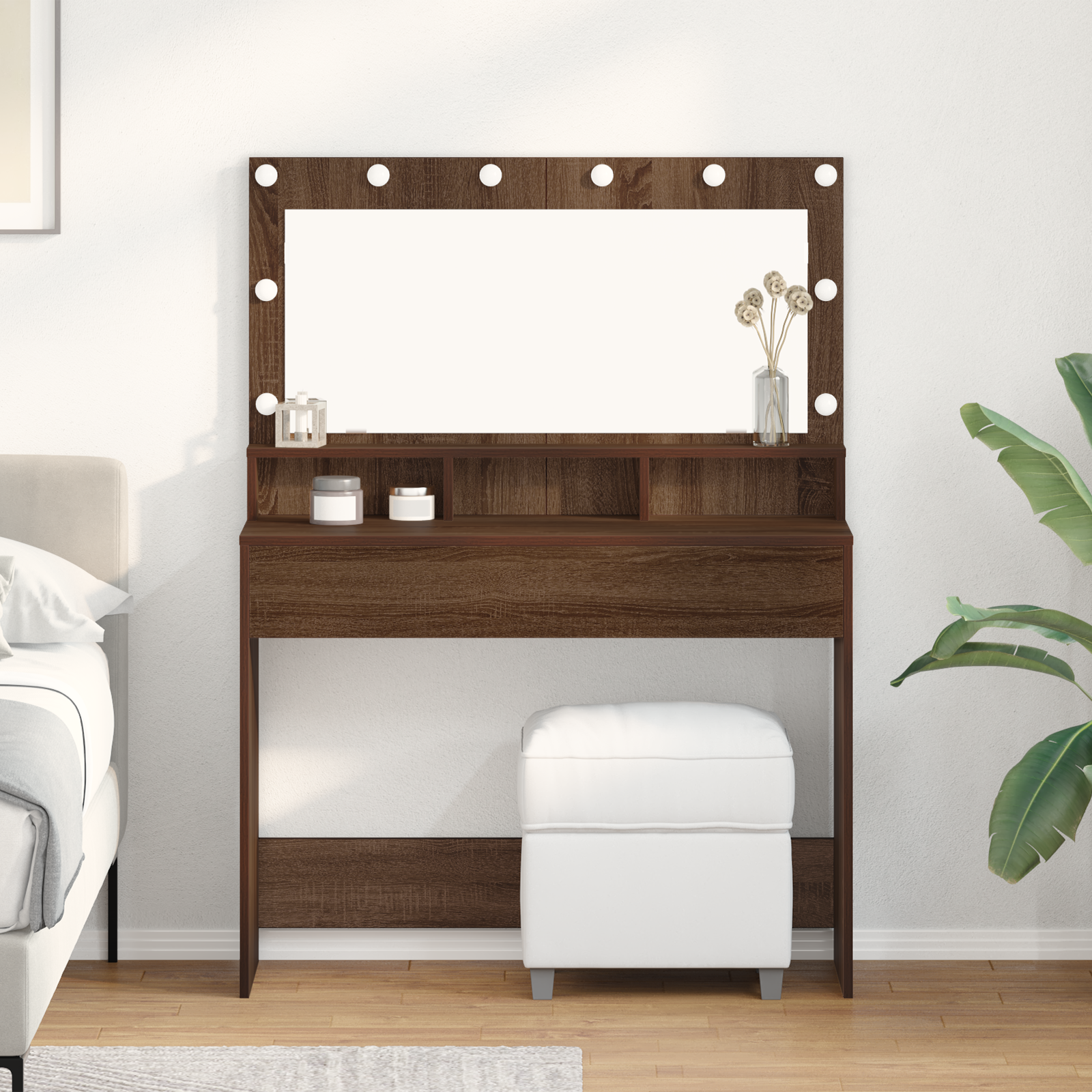 Coiffeuse Chêne brun 100 x 41 x 135 cm Bois d'ingénierie - XIOS