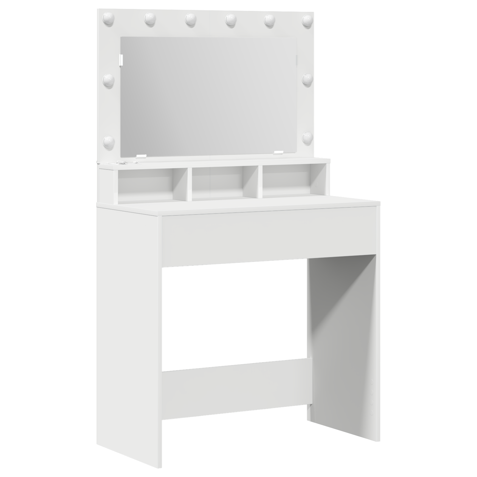 Coiffeuse avec étagère Blanc 79 x 41 x 135 cm Bois d'ingénierie - XIOS