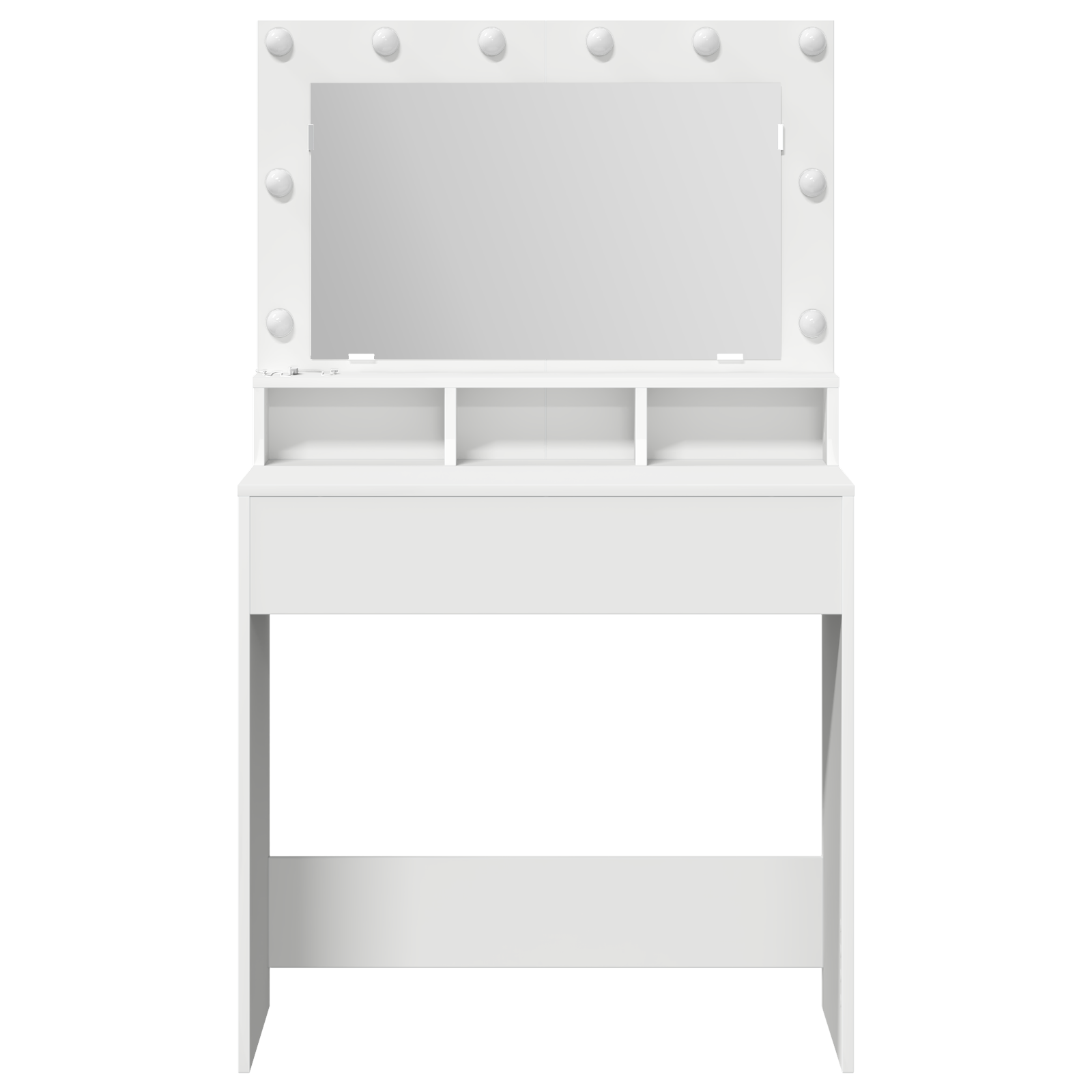 Coiffeuse avec étagère Blanc 79 x 41 x 135 cm Bois d'ingénierie - XIOS