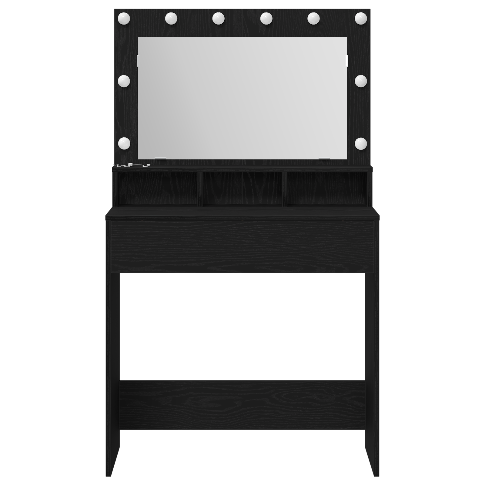 Coiffeuse vidaXL avec des lumières LED - Chêne Noir 79x41x135 cm