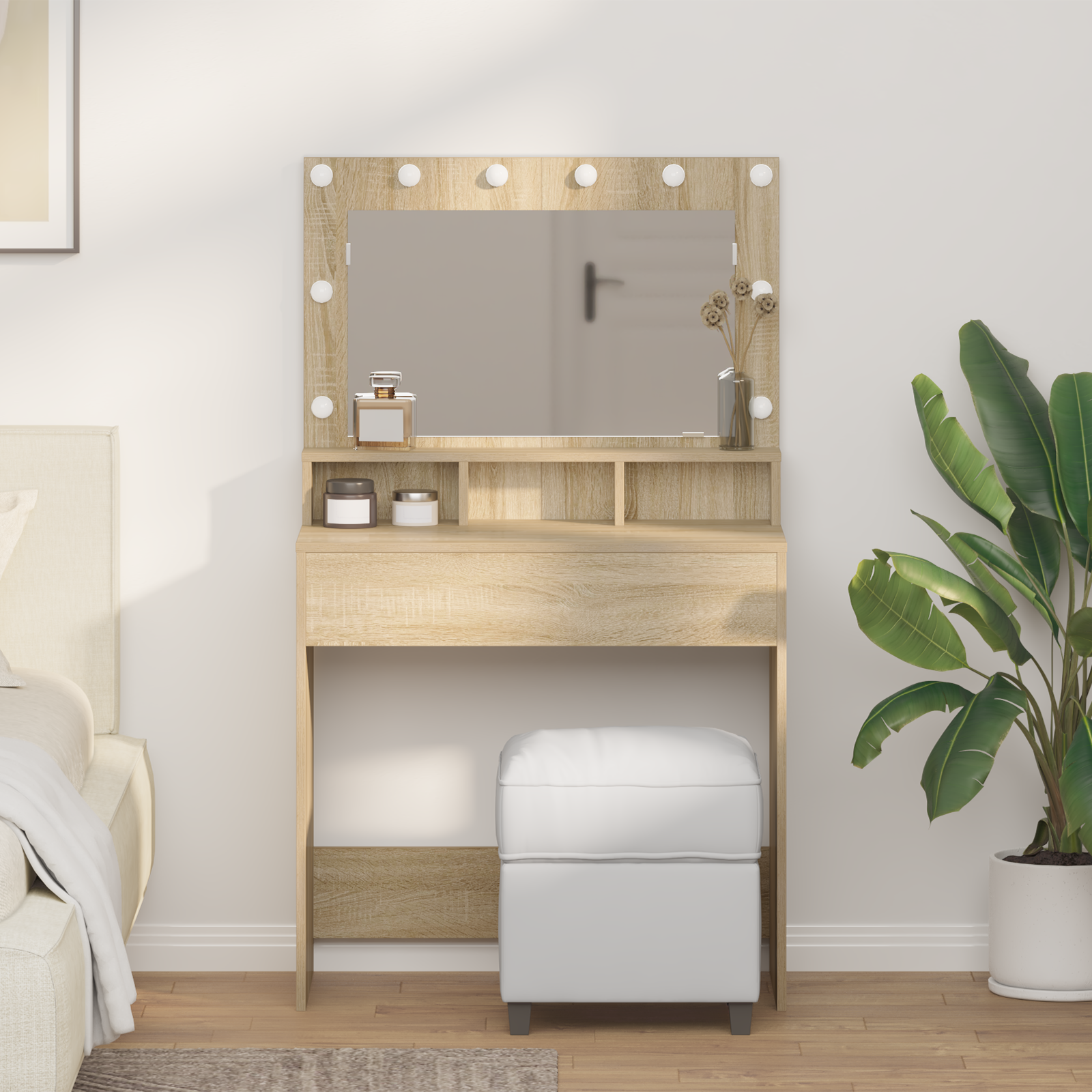 Coiffeuse Chêne sonoma 79 x 41 x 135 cm Bois d'ingénierie