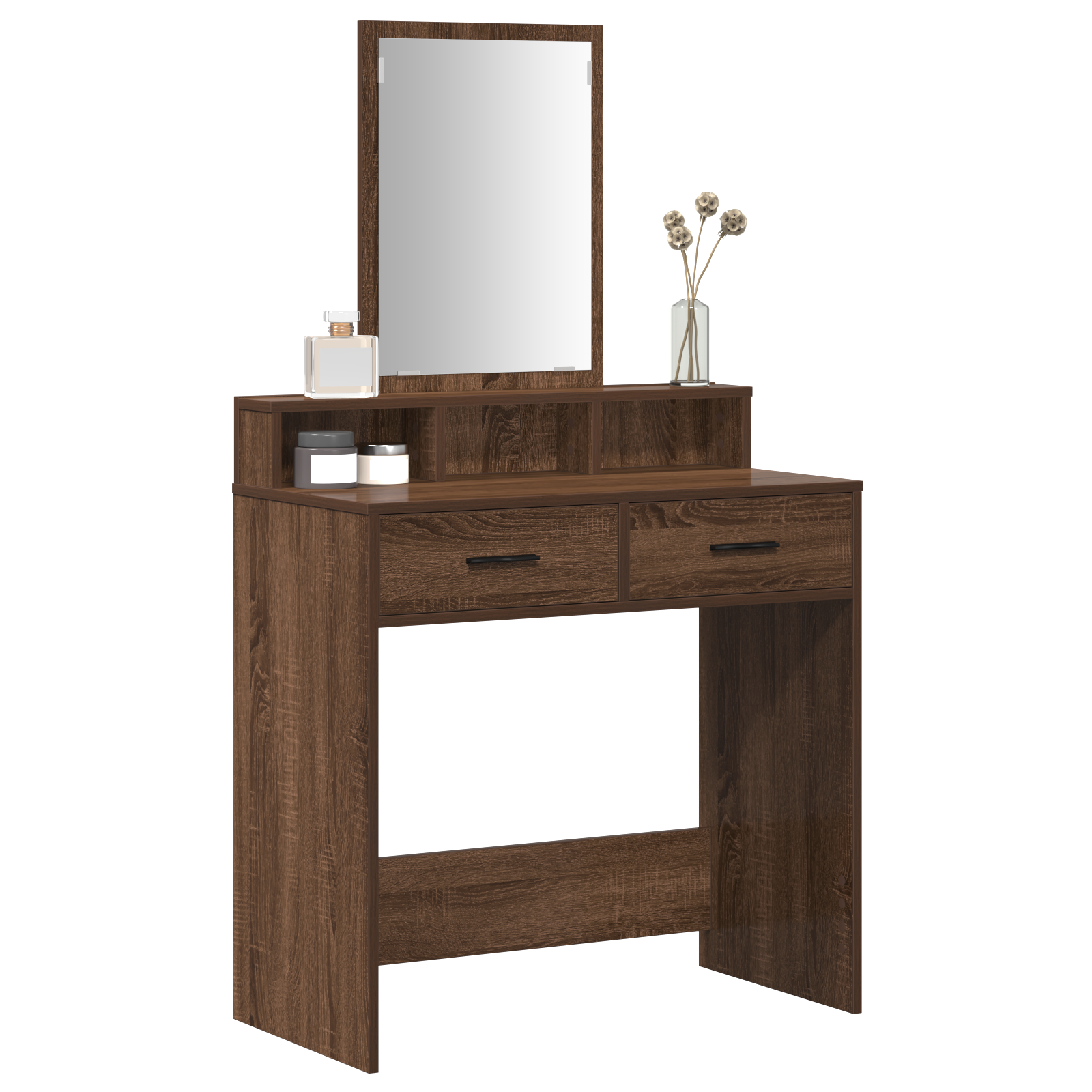 Table de maquillage vidaXL avec tiroirs en chêne brun 79x41x140 cm