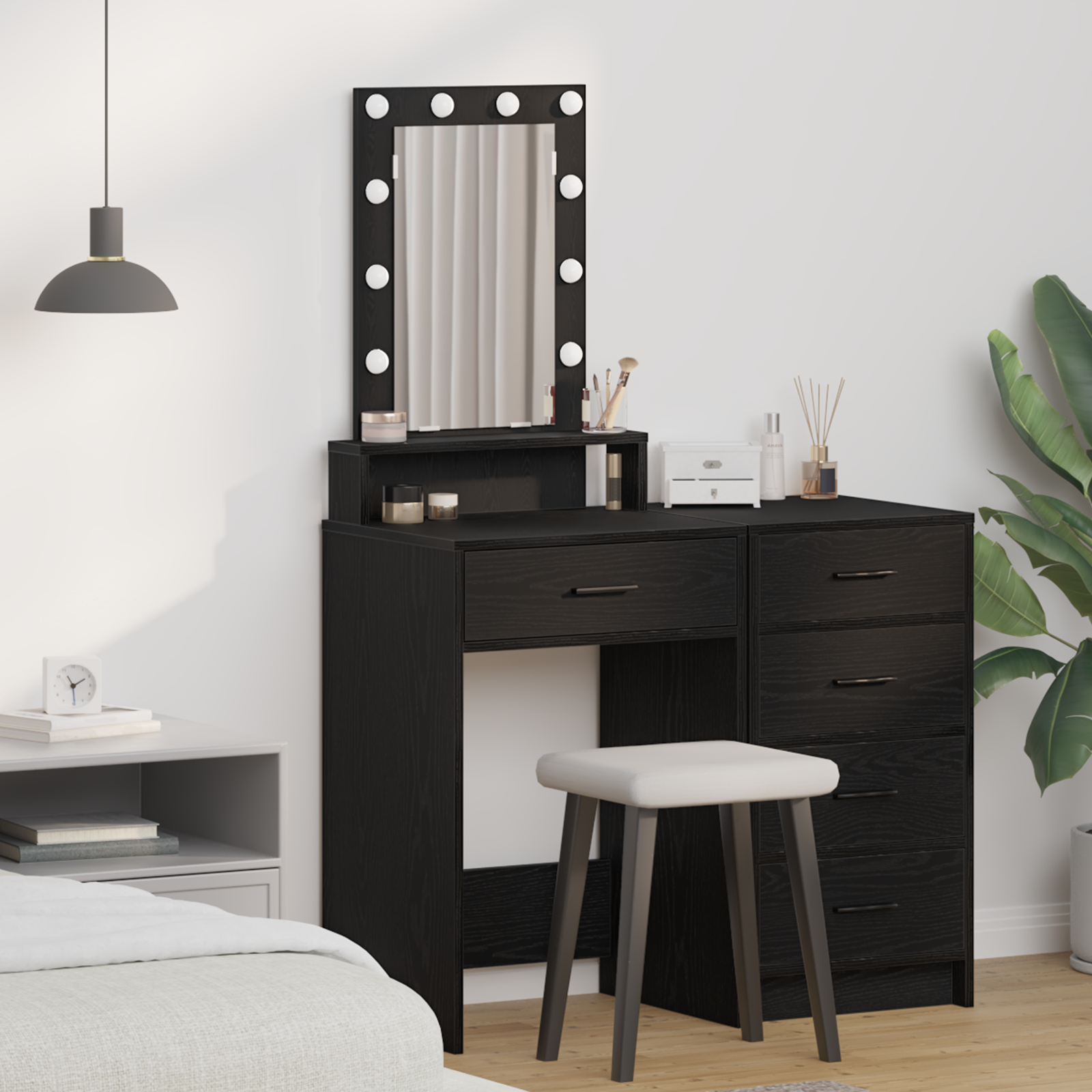 Table de Toilette Noir 50 x 41 x 140 cm Bois d'ingénierie