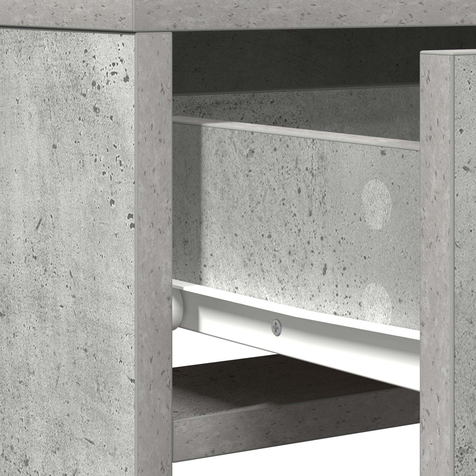Table de maquillage vidaXL avec lumières LED Gris béton 50x41x140 cm