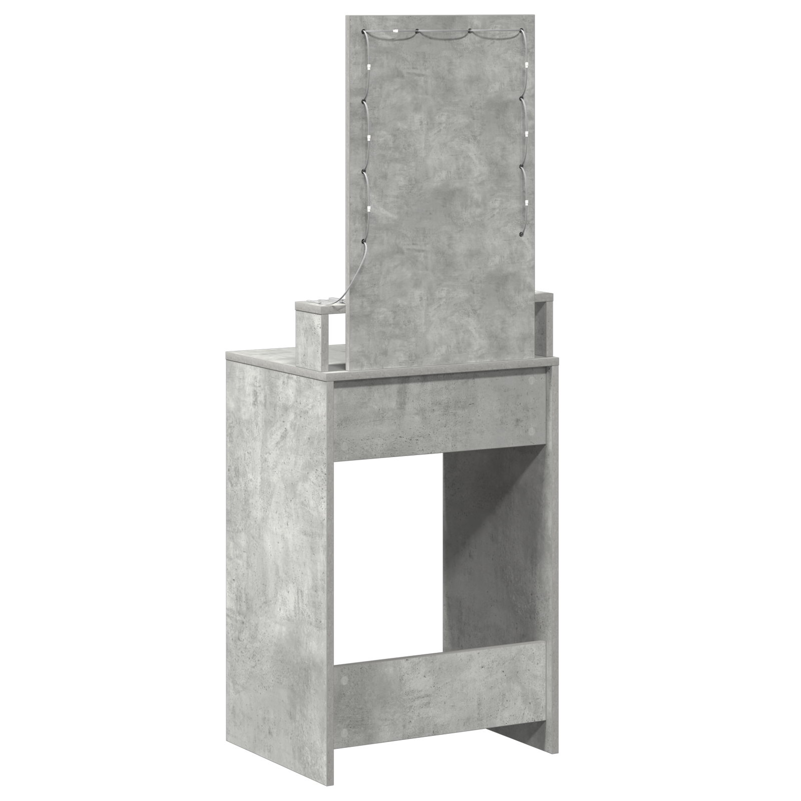 Table de maquillage vidaXL avec lumières LED Gris béton 50x41x140 cm