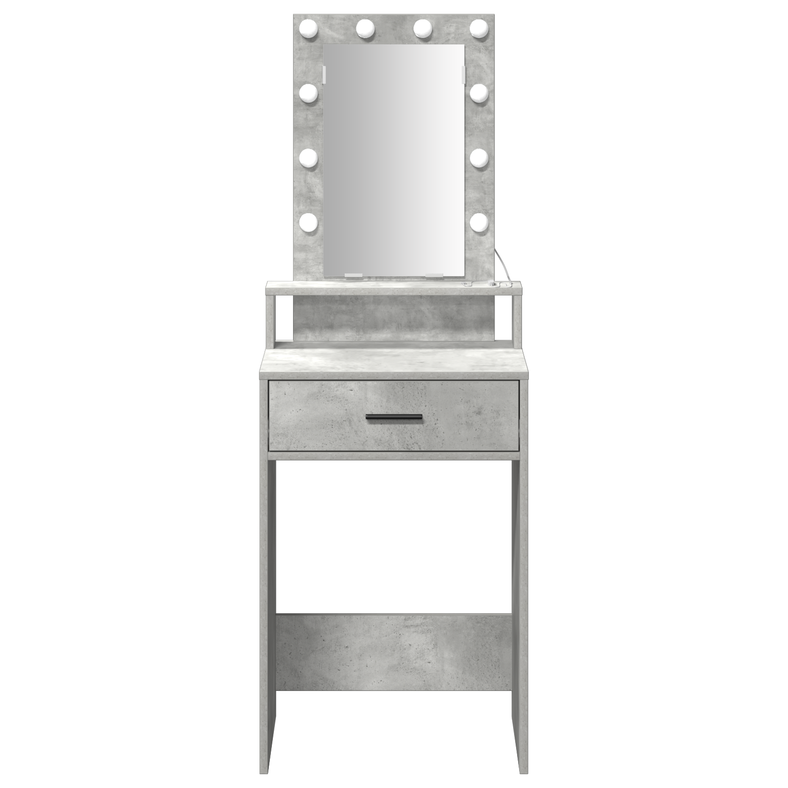 Table de maquillage vidaXL avec lumières LED Gris béton 50x41x140 cm
