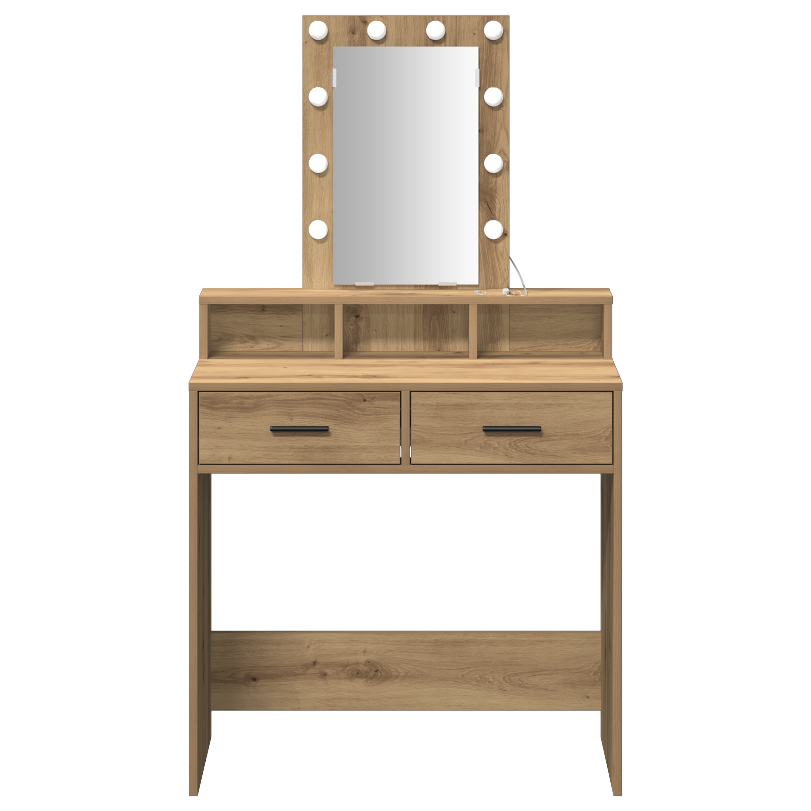 Coiffeuse vidaXL avec des lumières LED Chêne Artisan 79x41x140 cm