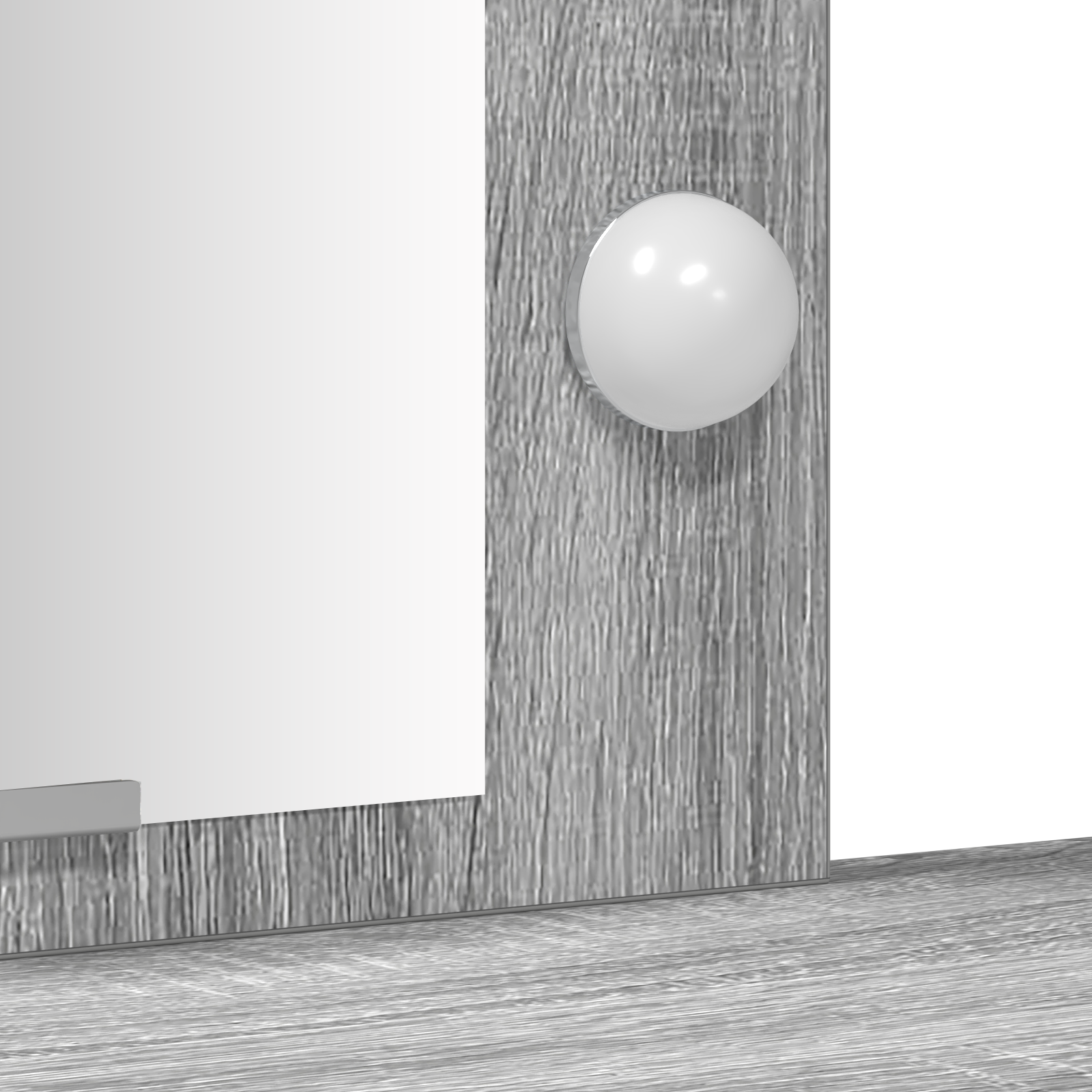 Coiffeuse vidaXL avec lumières LED, en gris Sonoma, 102x33x135 cm