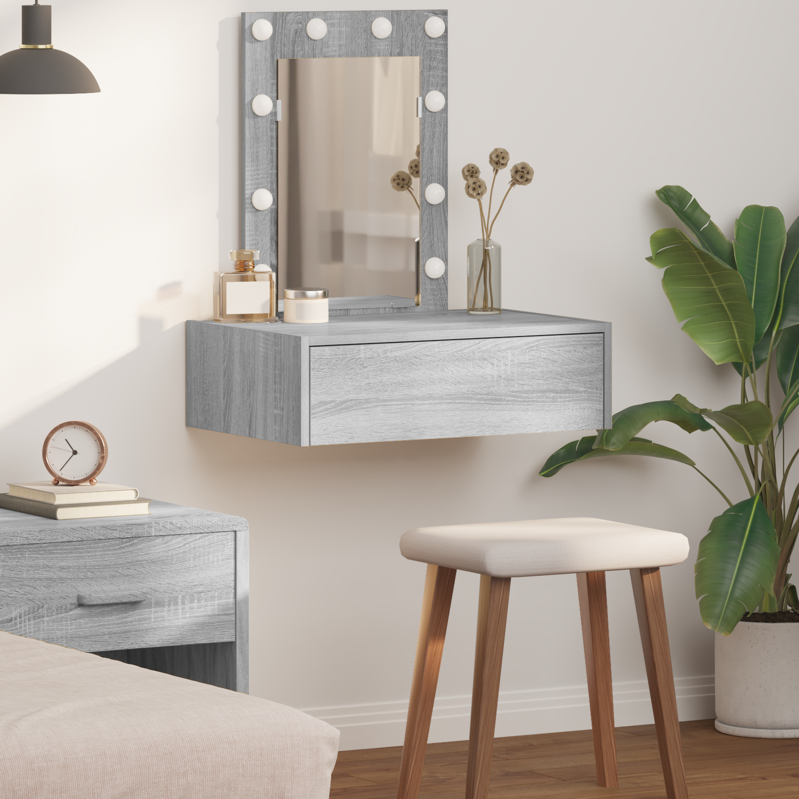 Table de Toilette Gris 60 x 40 x 70 cm Bois d'ingénierie - XIOS