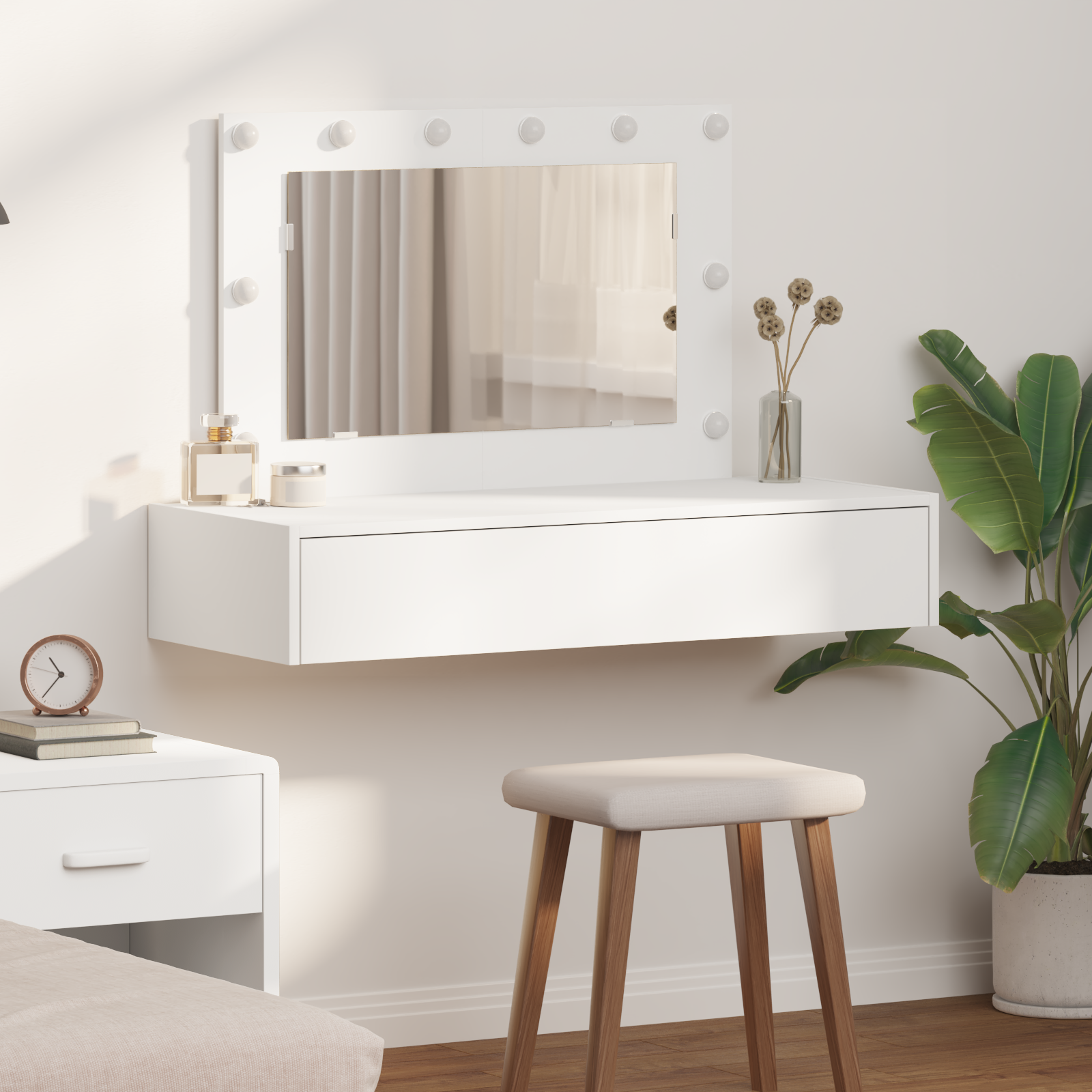 Table de Toilette Blanc 100 x 40 x 70 cm Bois d'ingénierie - XIOS