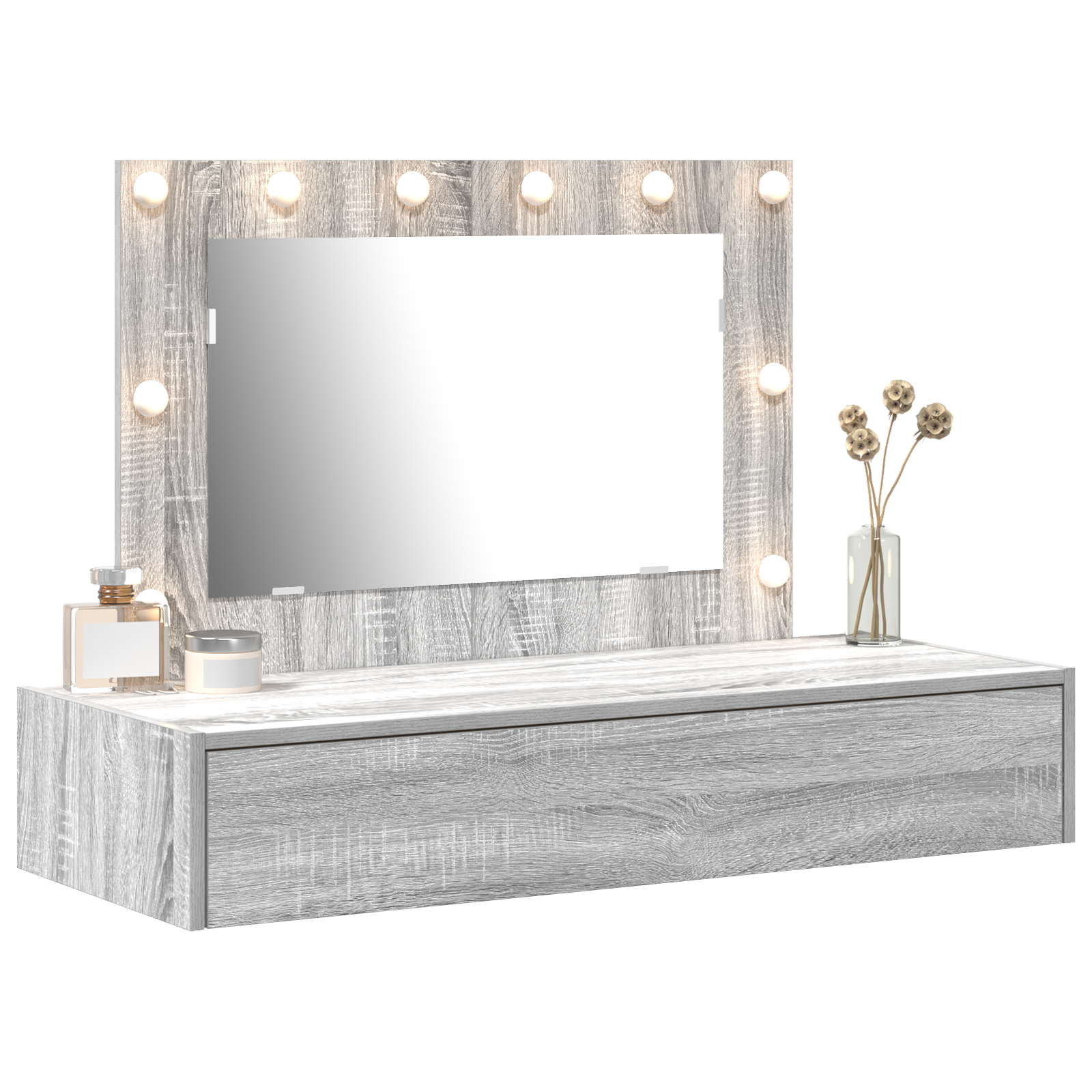 Table de Toilette Gris 100 x 40 x 70 cm Bois d'ingénierie - XIOS