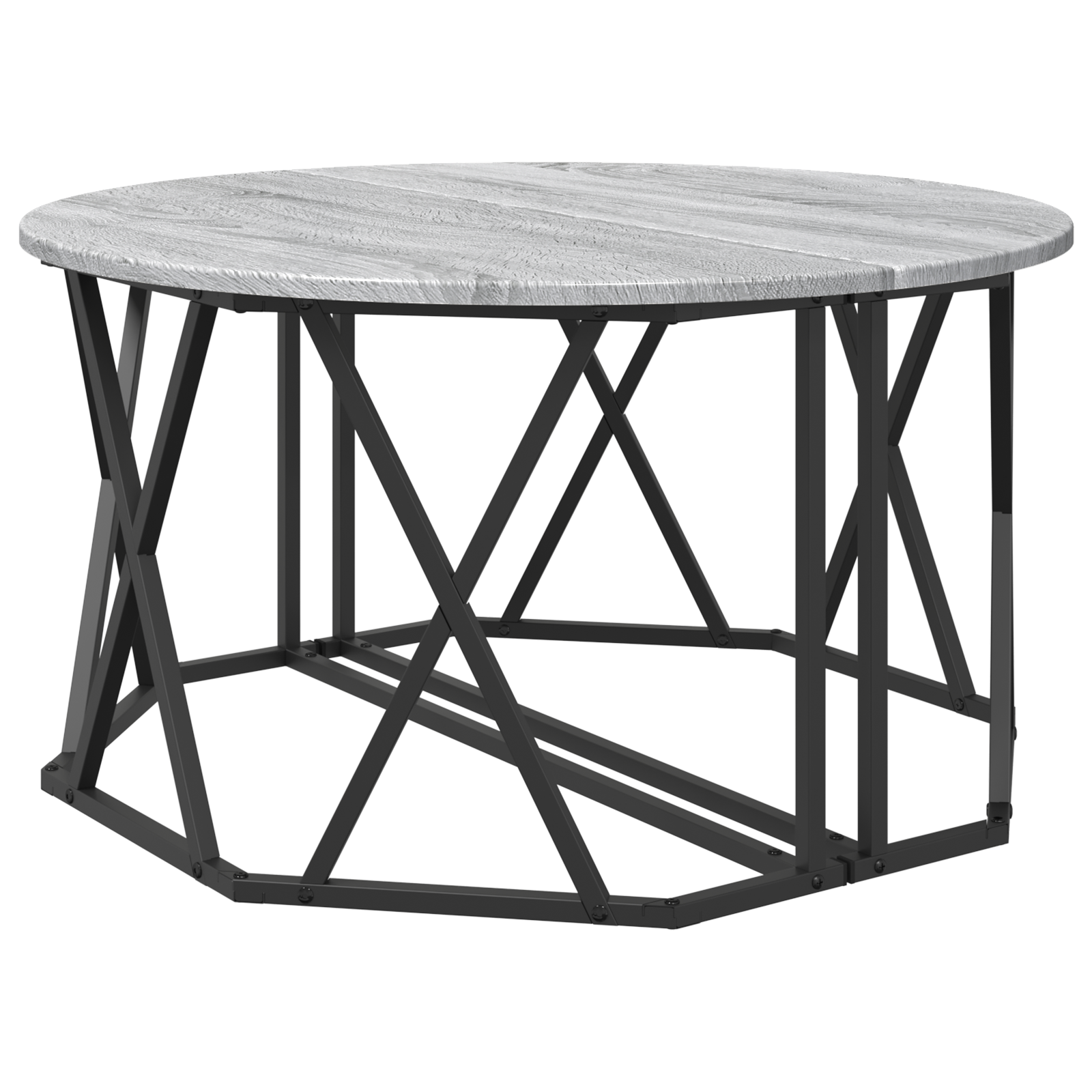 Table basse Gris Sonoma 80x80x42 cm en bois reconstitué XIOS