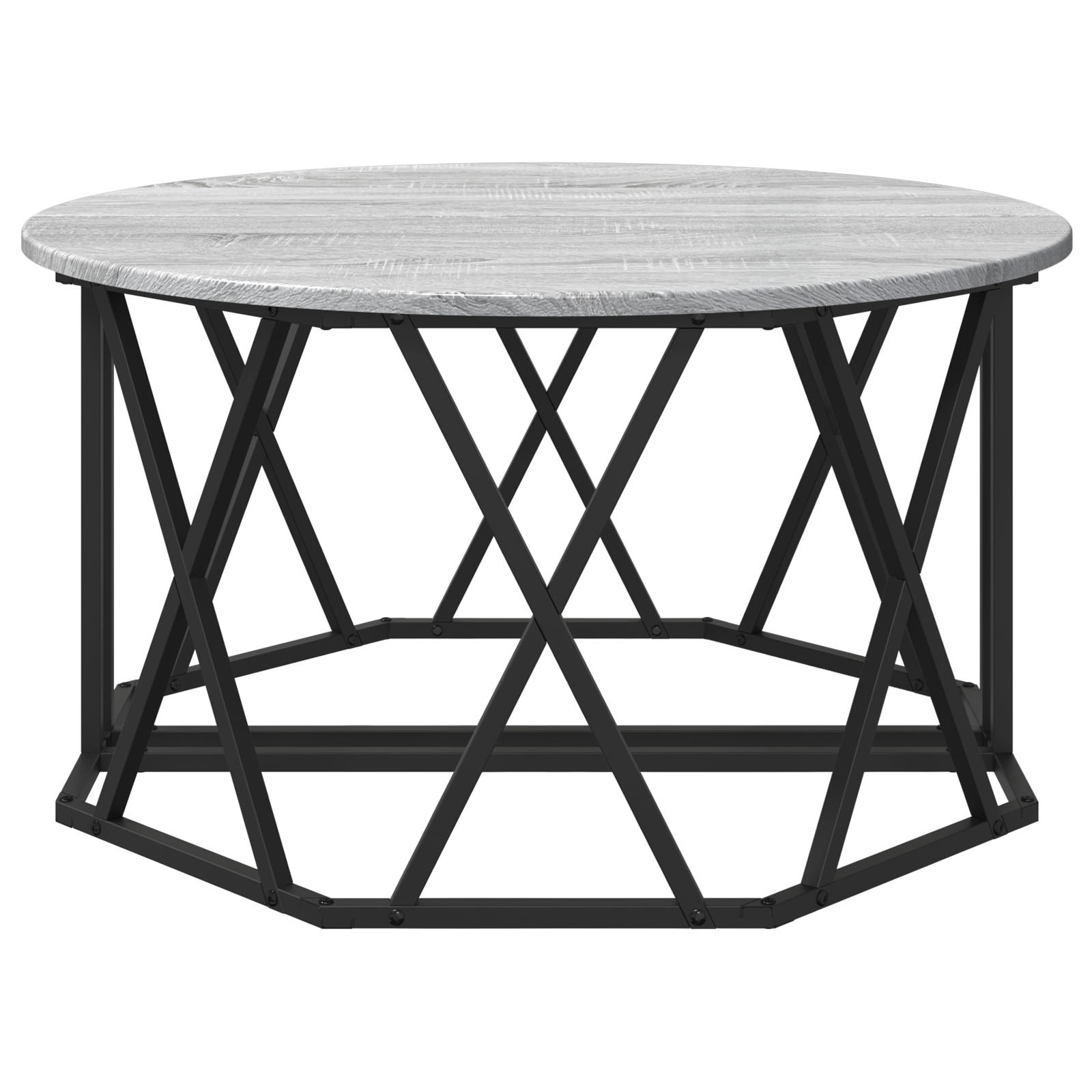 Table basse Gris Sonoma 80x80x42 cm en bois reconstitué XIOS