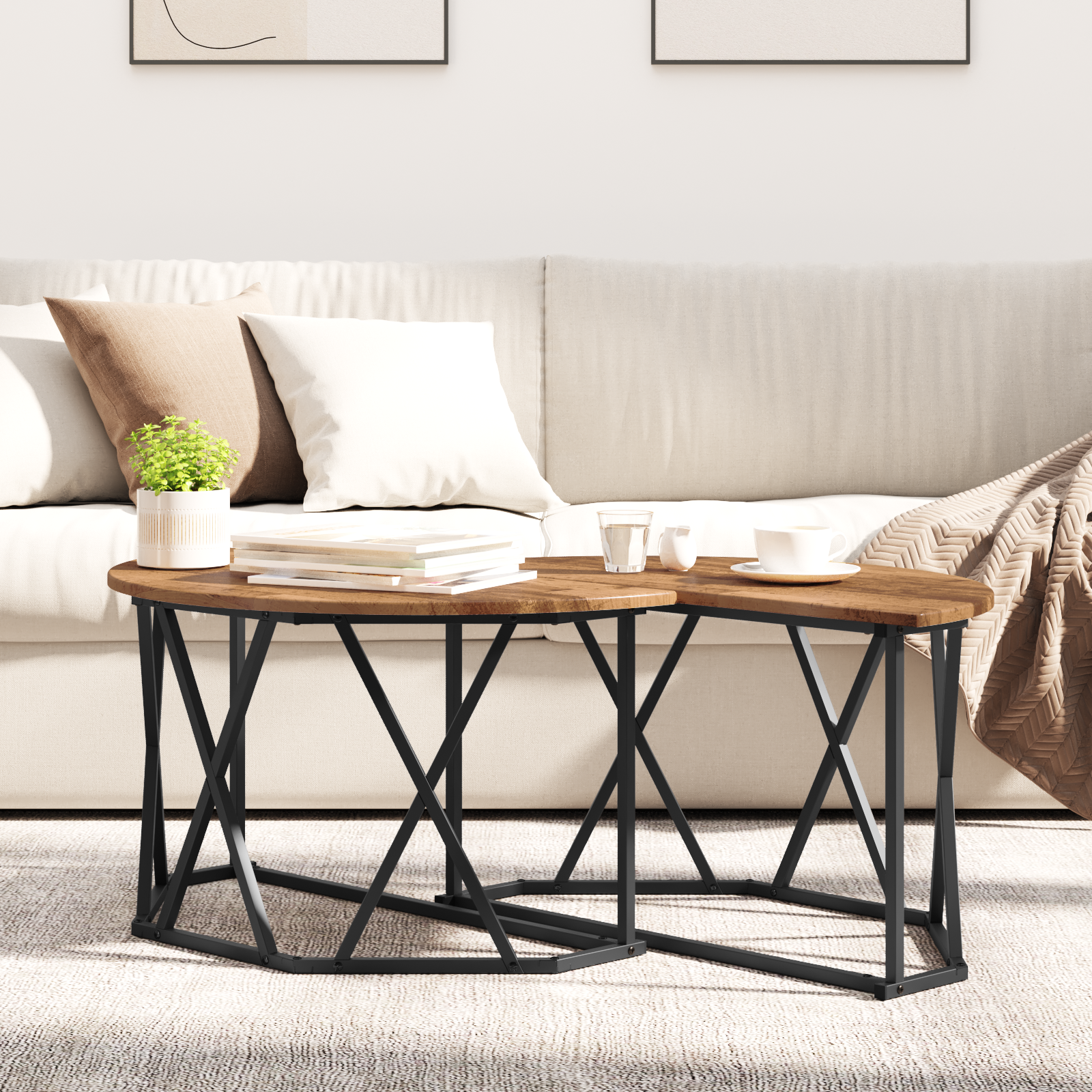 Table Basse vidaXL Bois Ancien 80x80x42 cm en Bois Élégué XIOS