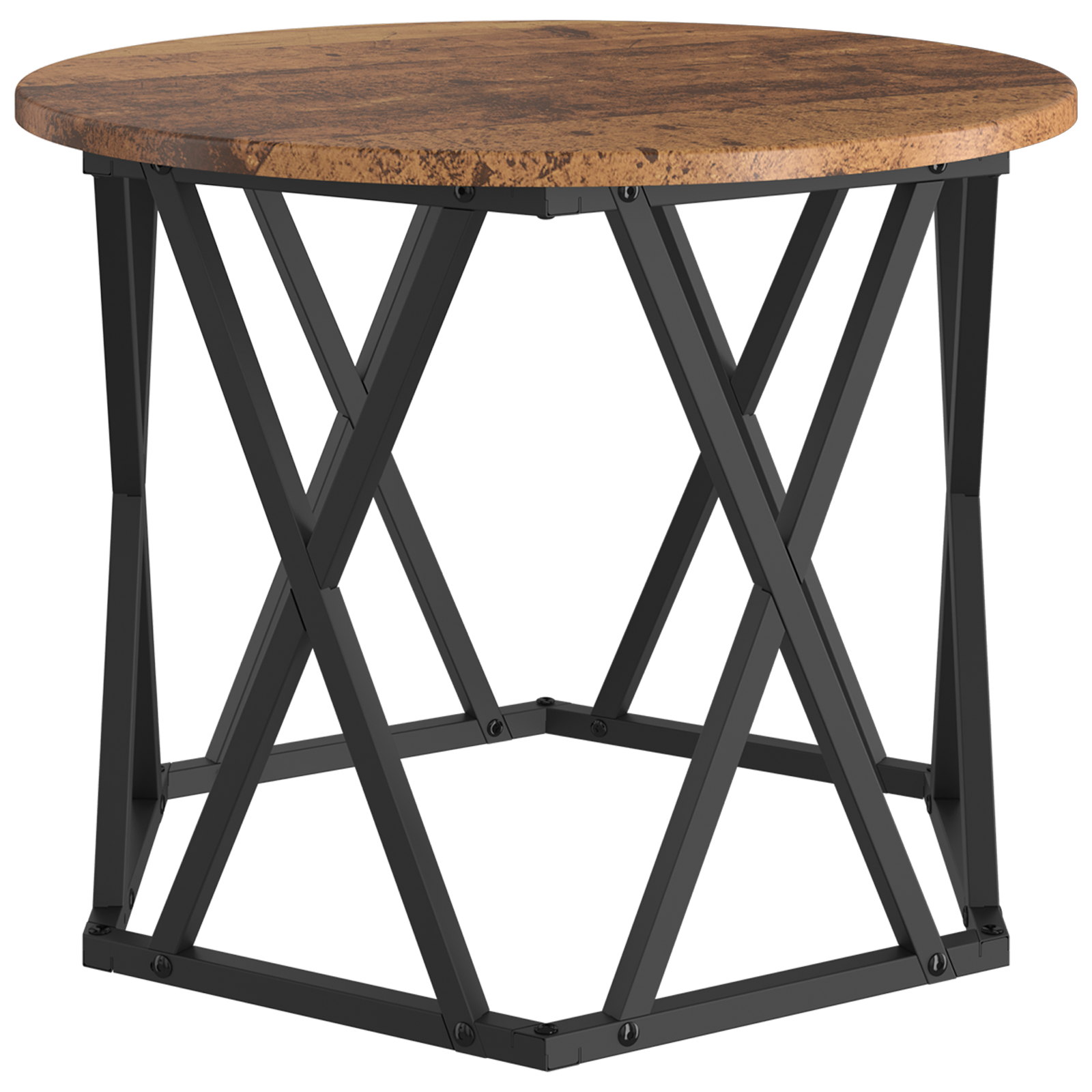 Tables d'appoint empilables vidaXL 3 pcs en bois recyclé et stratifié
