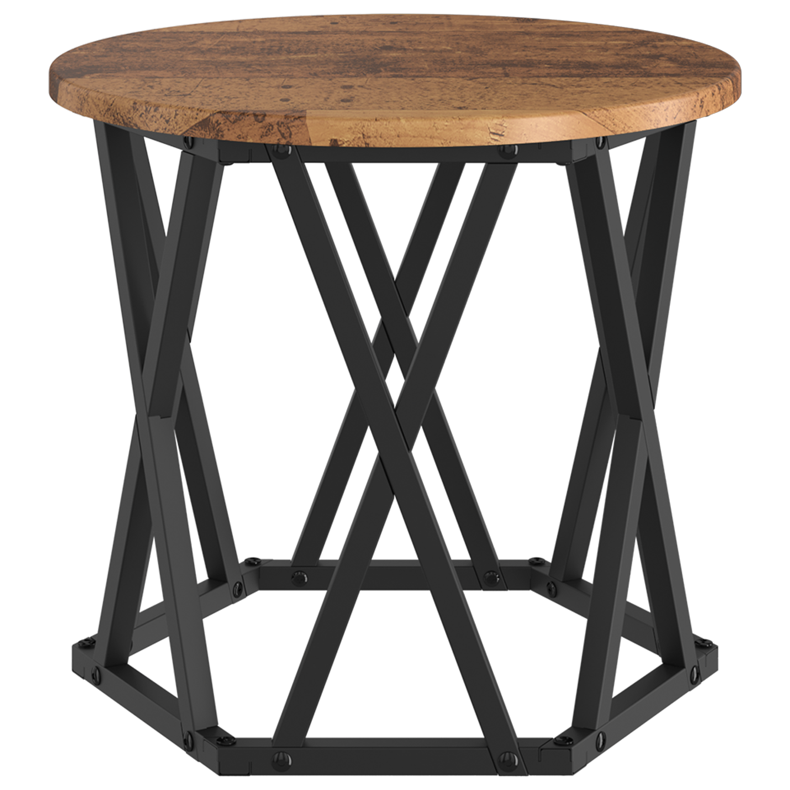 Tables d'appoint empilables vidaXL 3 pcs en bois recyclé et stratifié
