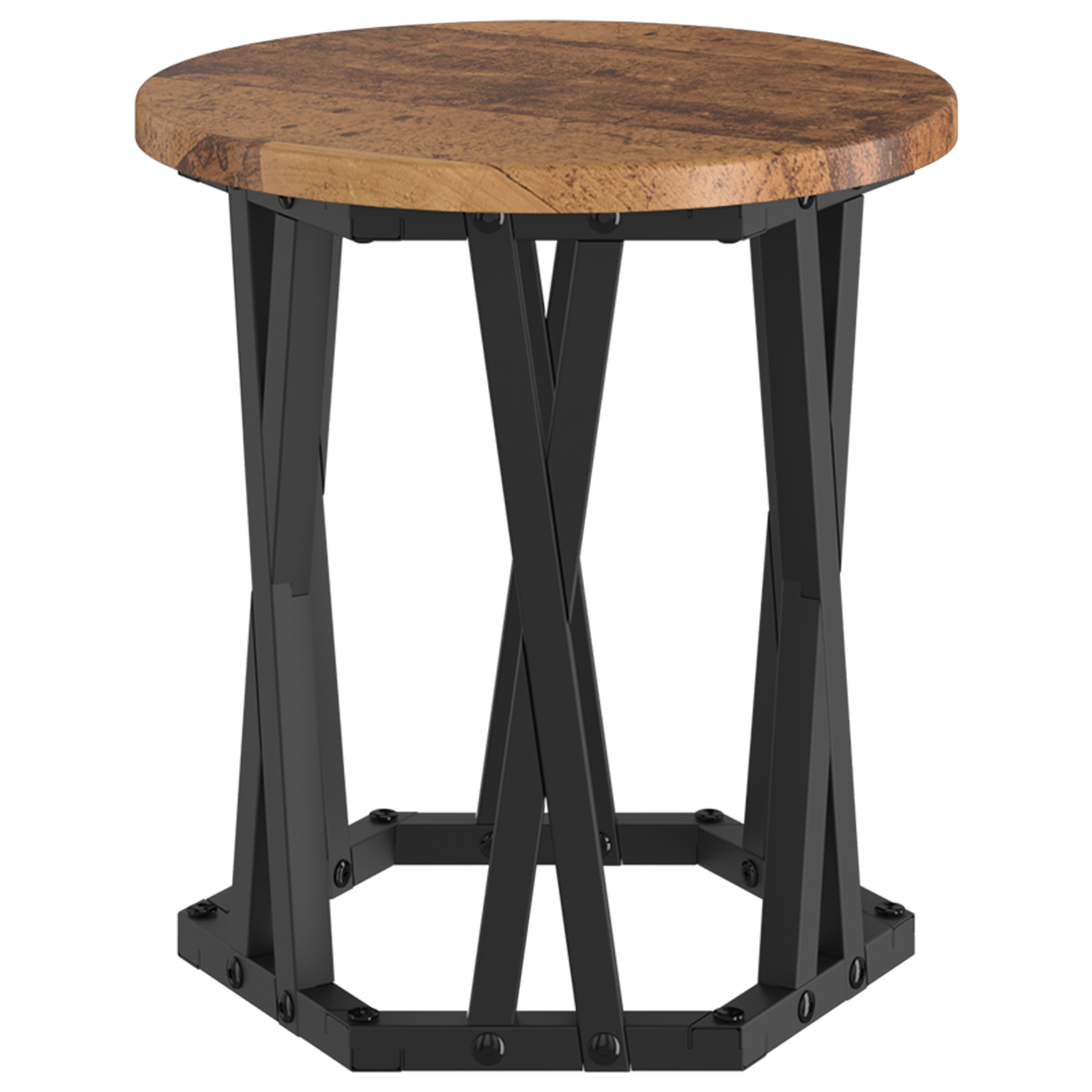 Tables d'appoint empilables vidaXL 3 pcs en bois recyclé et stratifié