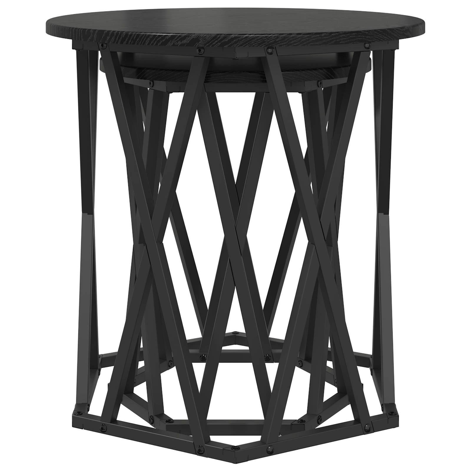 Tables d'appoint vidaXL 2 pcs en bois noir stratifié XIOS