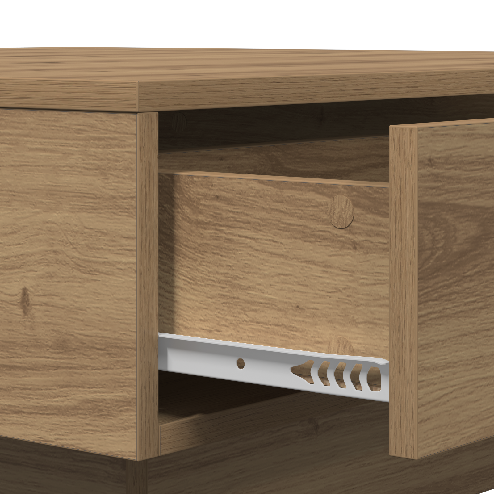 Table Basse Chêne Artisan Placage, MDF 90 x 90 x 28 cm Rangement