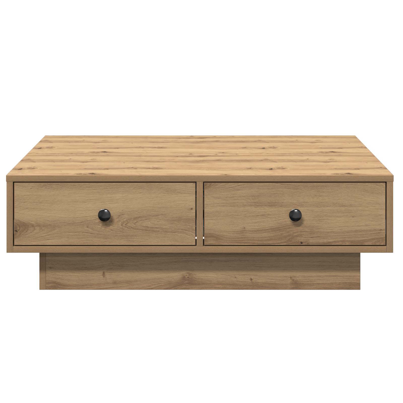 Table Basse Chêne Artisan Placage, MDF 90 x 90 x 28 cm Rangement