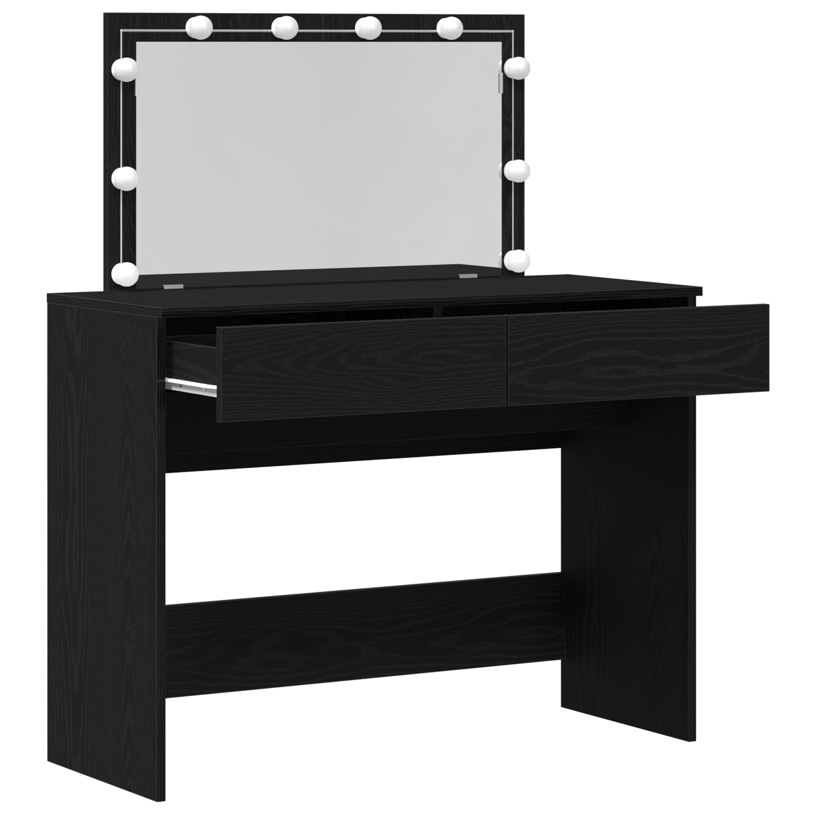 Coiffeuse avec LED en chêne noir 100x40x120 cm