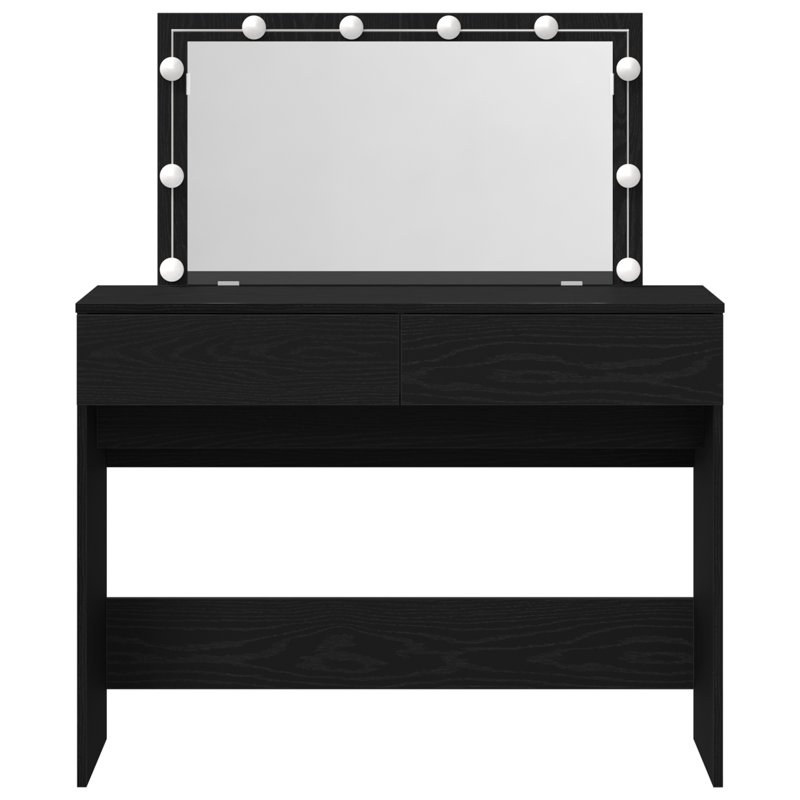 Coiffeuse avec LED en chêne noir 100x40x120 cm