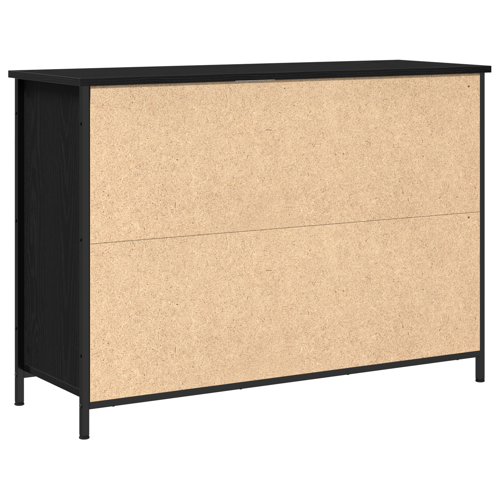 Buffet Chêne Noir 100x35x70 cm Bois d'ingénierie et Acier