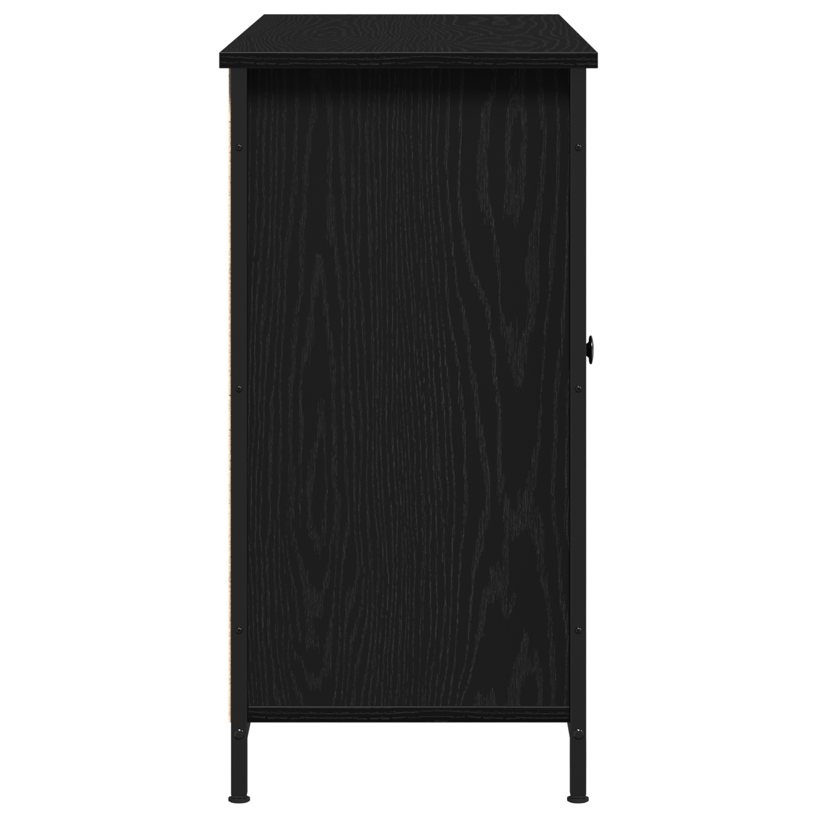 Buffet Chêne Noir 100x35x70 cm Bois d'ingénierie et Acier