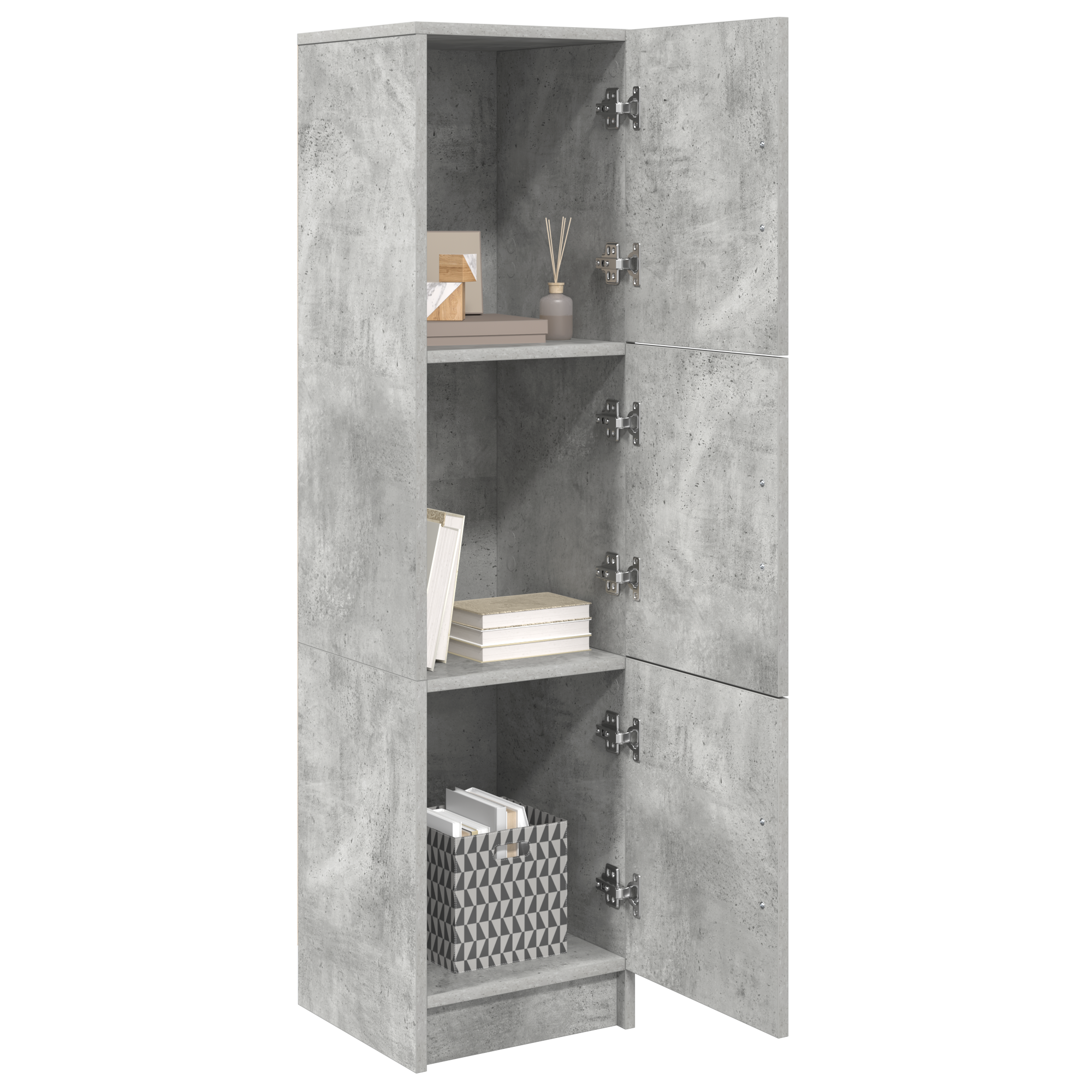 Meuble de Rangement Gris béton 31,5 x 32 x 124 cm