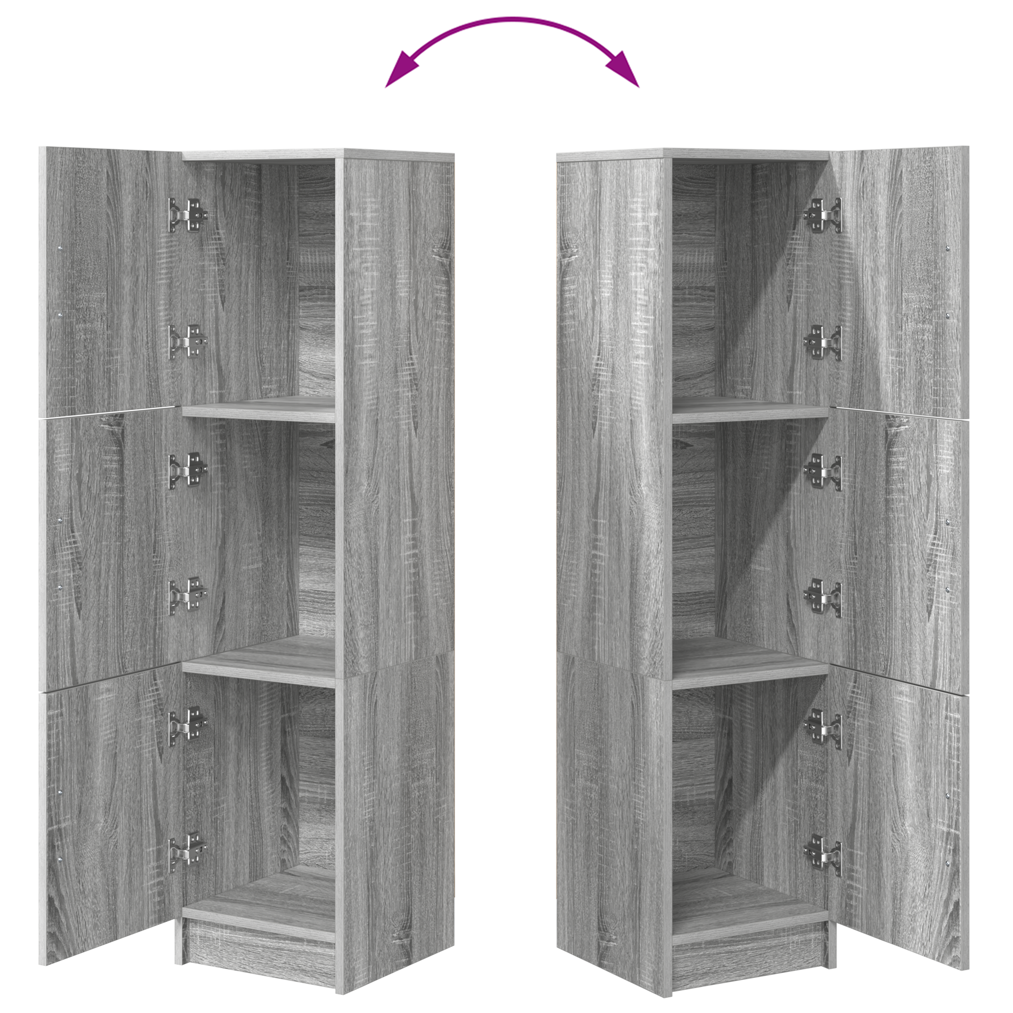 Meuble de Rangement Sonoma gris 31,5 x 32 x 124 cm - XIOS