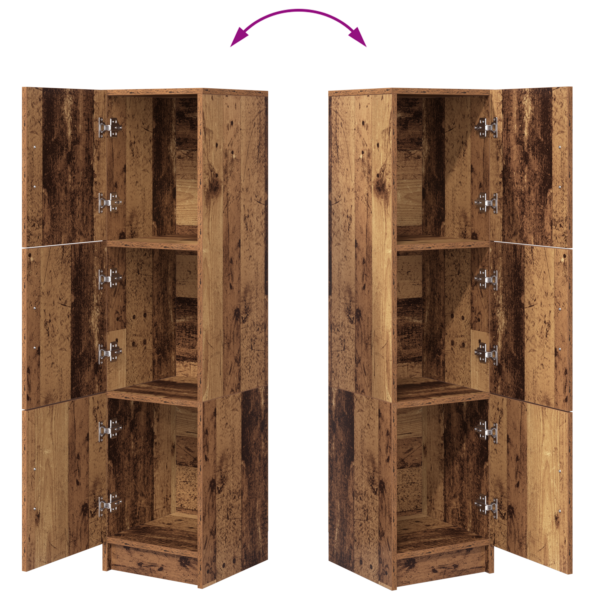 Meuble de Rangement Bois ancien 31,5 x 32 x 124 cm - XIOS