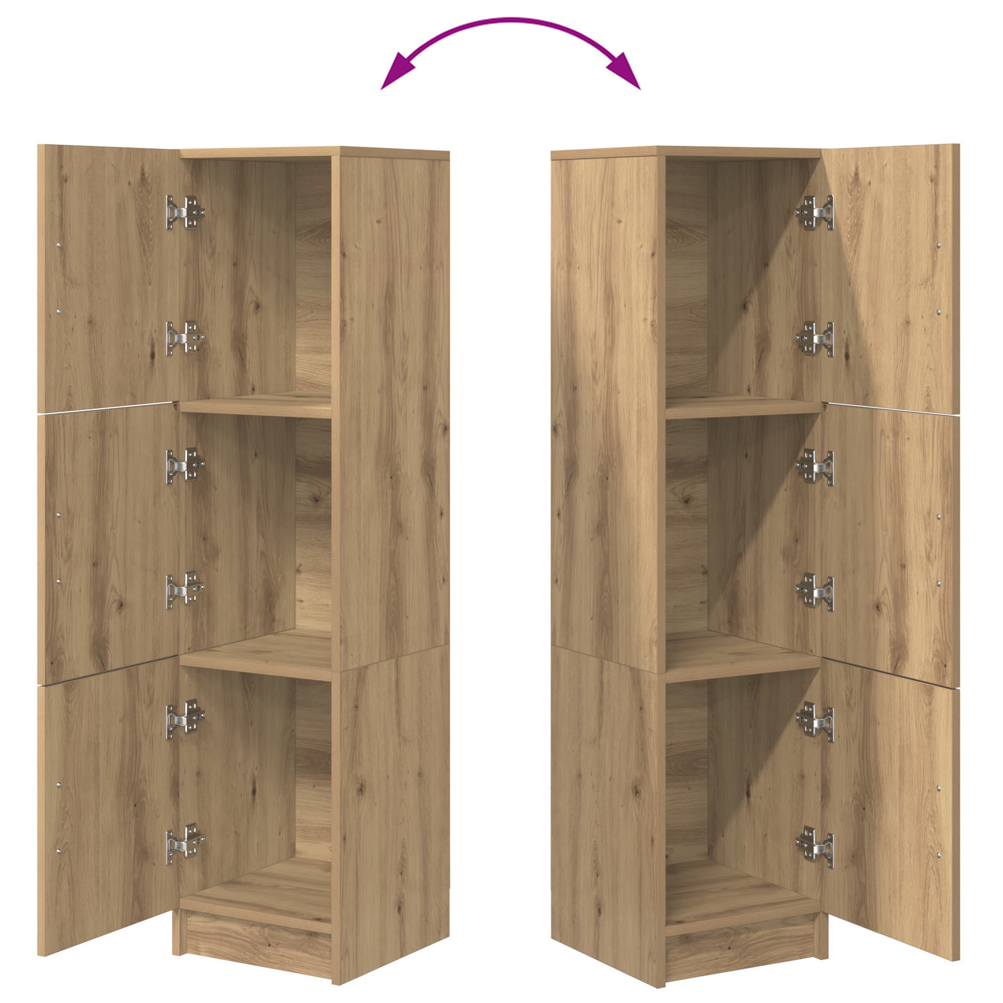 Meuble de Rangement chêne artisanal 31,5 x 32 x 124 cm - XIOS